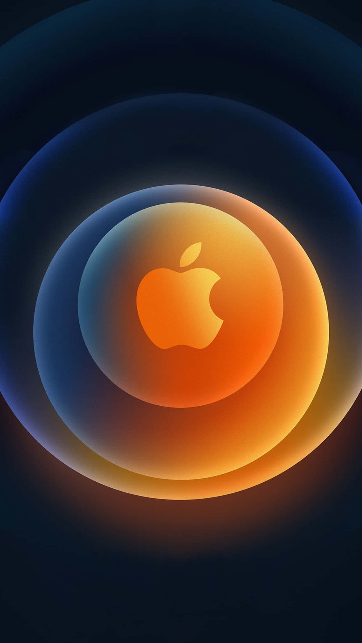 Apple iPhone X, Apple logo, glowing orange, Full HD Phone Wallpaper
