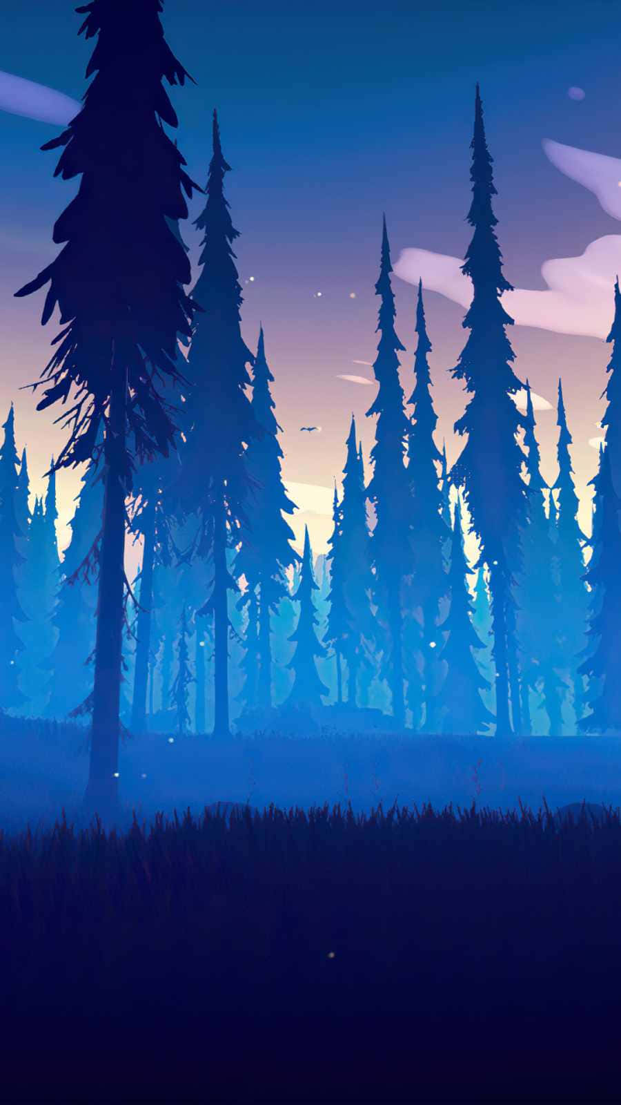 Apple iPhone X, pine trees, misty forest, HD Phone Wallpaper