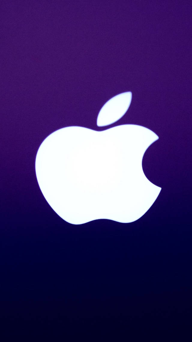 Apple iPhone X, white 3D Apple logo, gradient purple to dark blue background, SD Phone Wallpaper