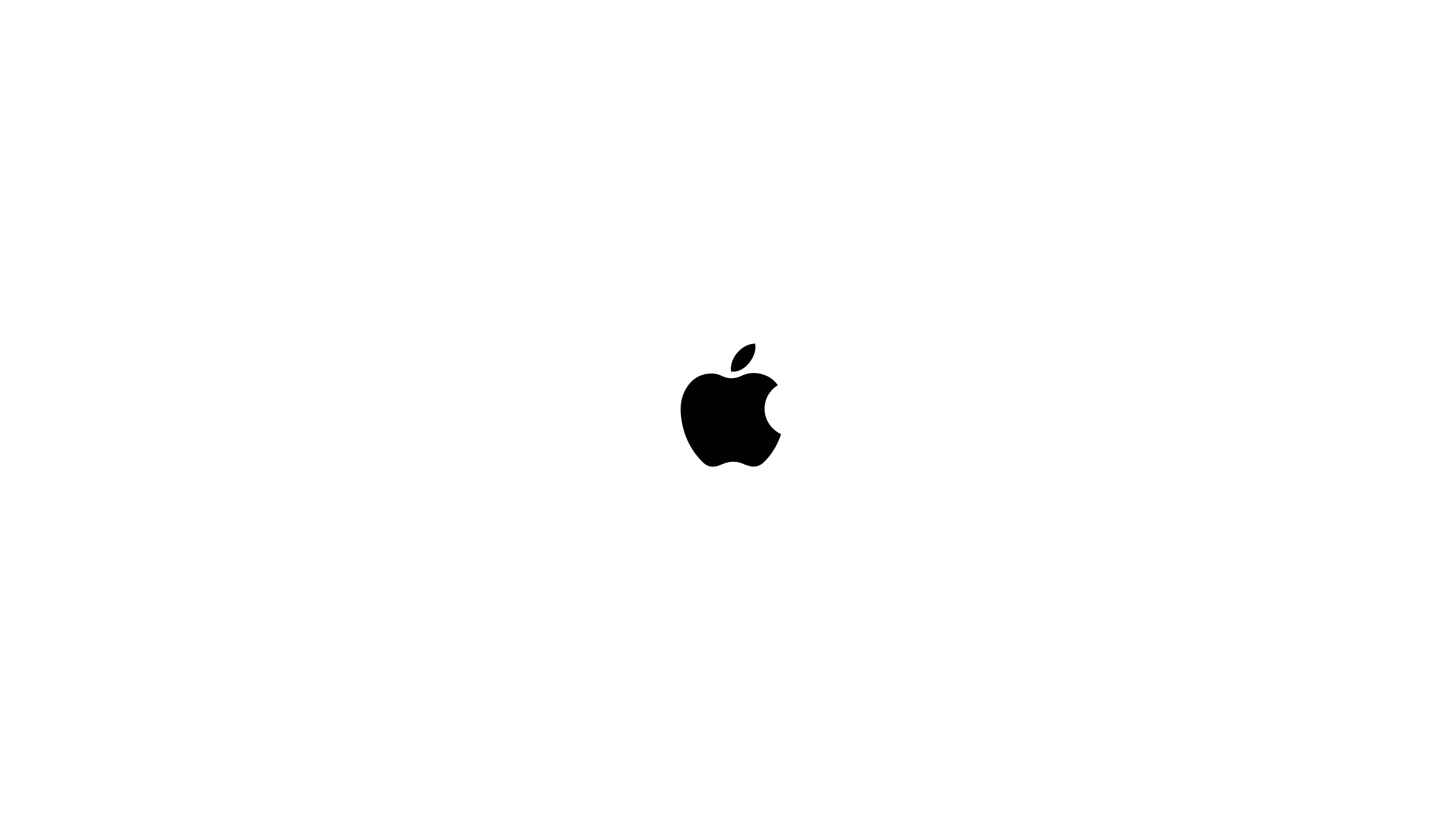 Apple Logo, black, white background, 8K Desktop Wallpaper