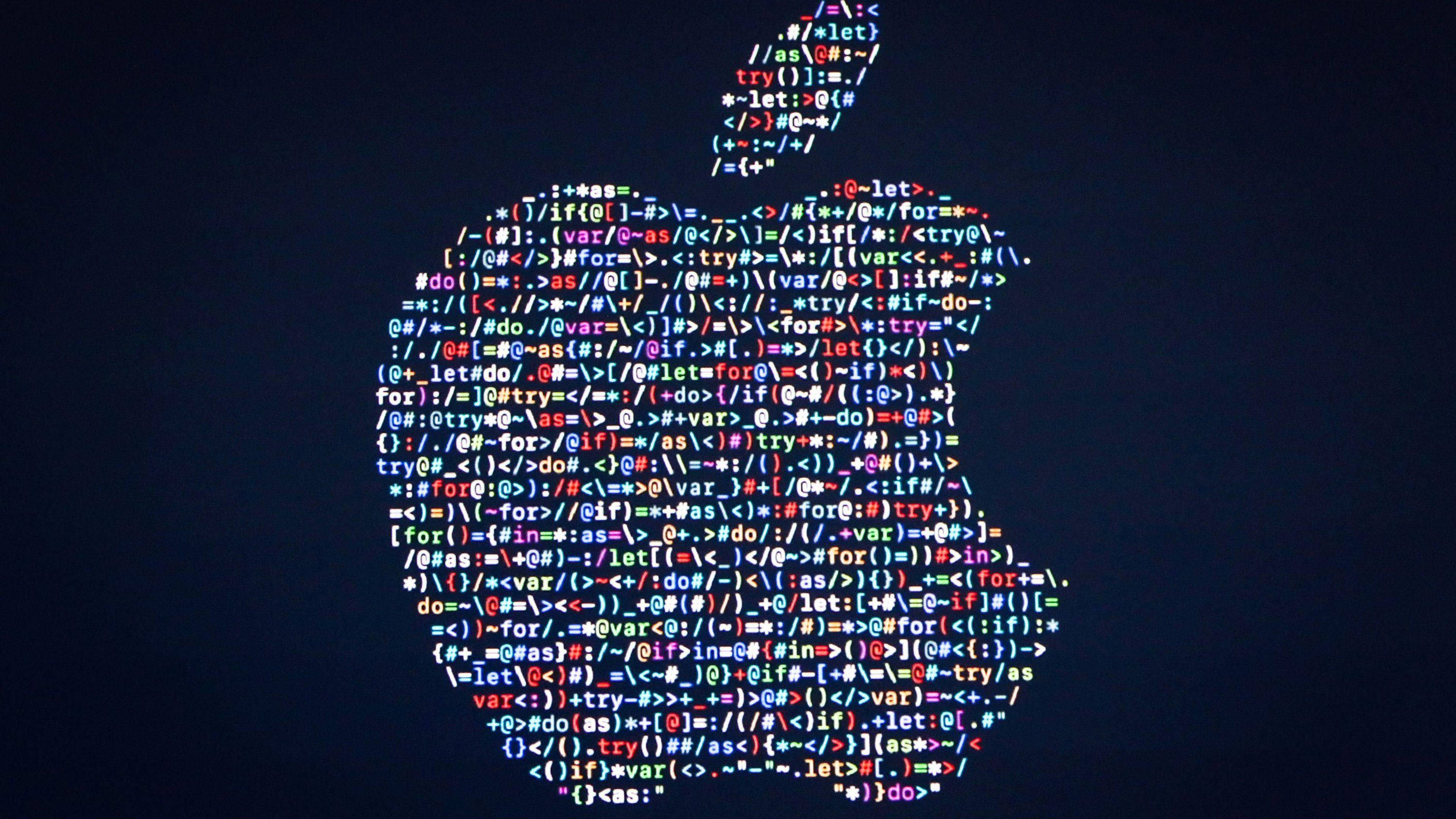 Apple Logo, 4K, glowing, 4K Desktop Wallpaper