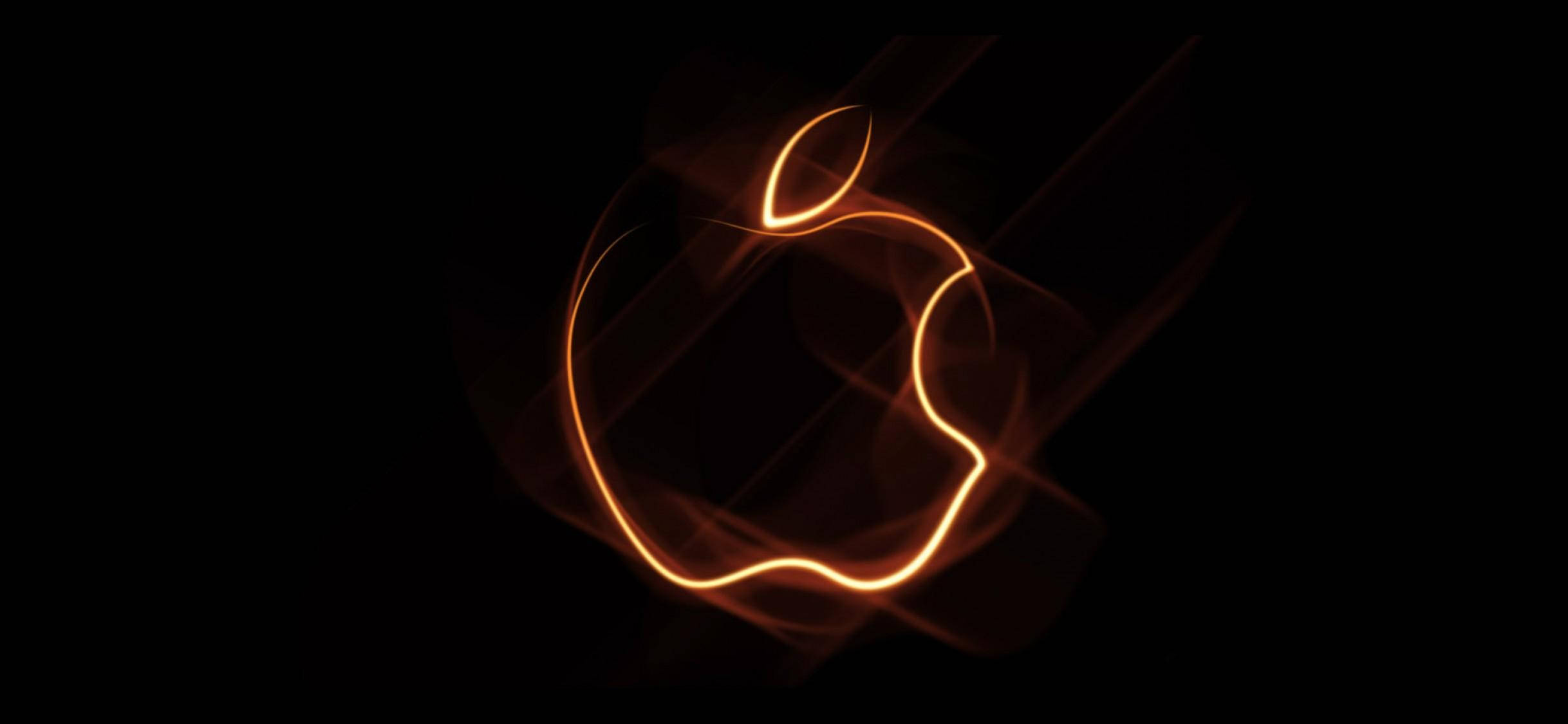 Apple Logo, 4K, gold border, Full HD Desktop Wallpaper