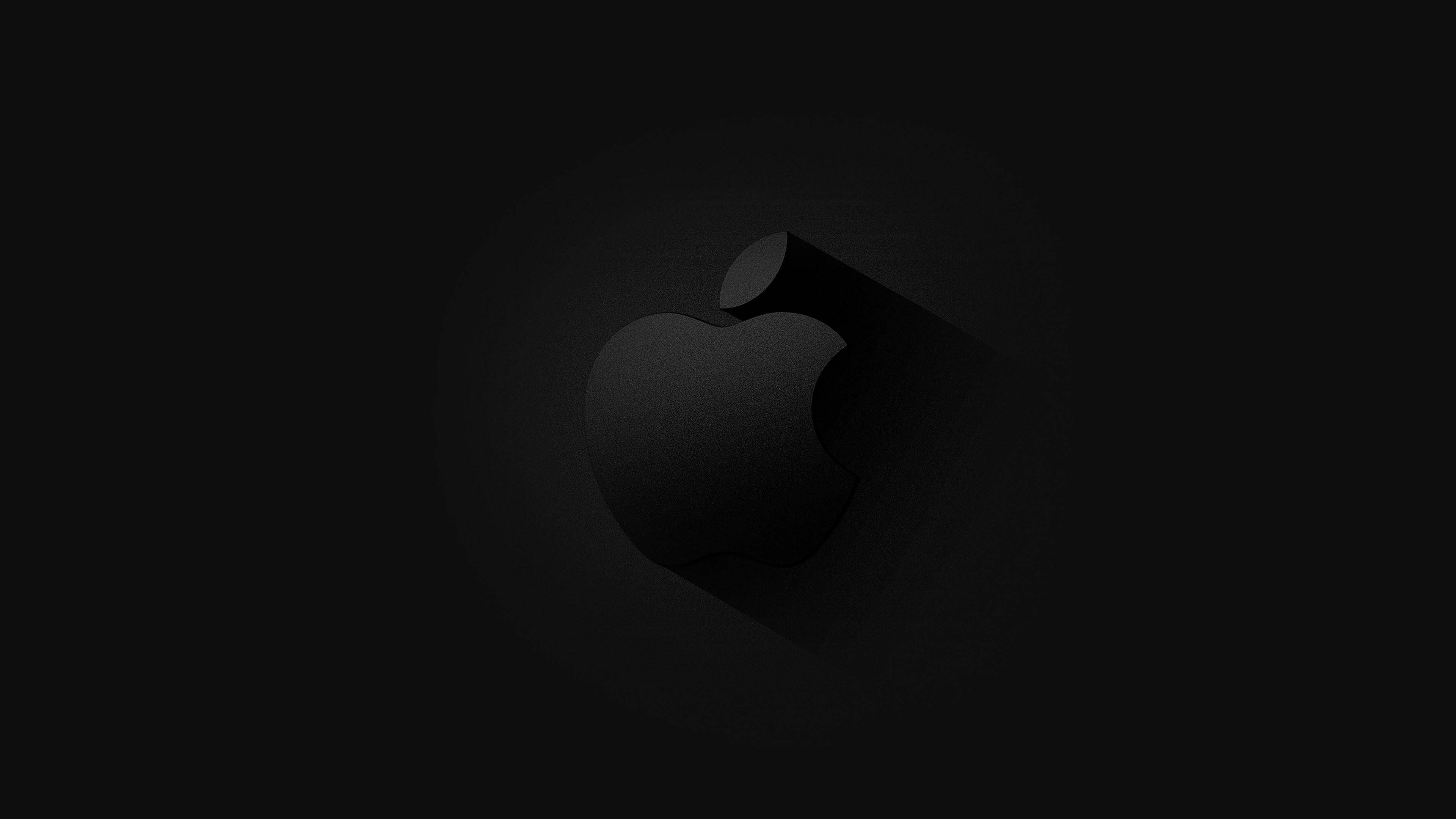 Apple Logo, black, long shadow, 4K Desktop Wallpaper