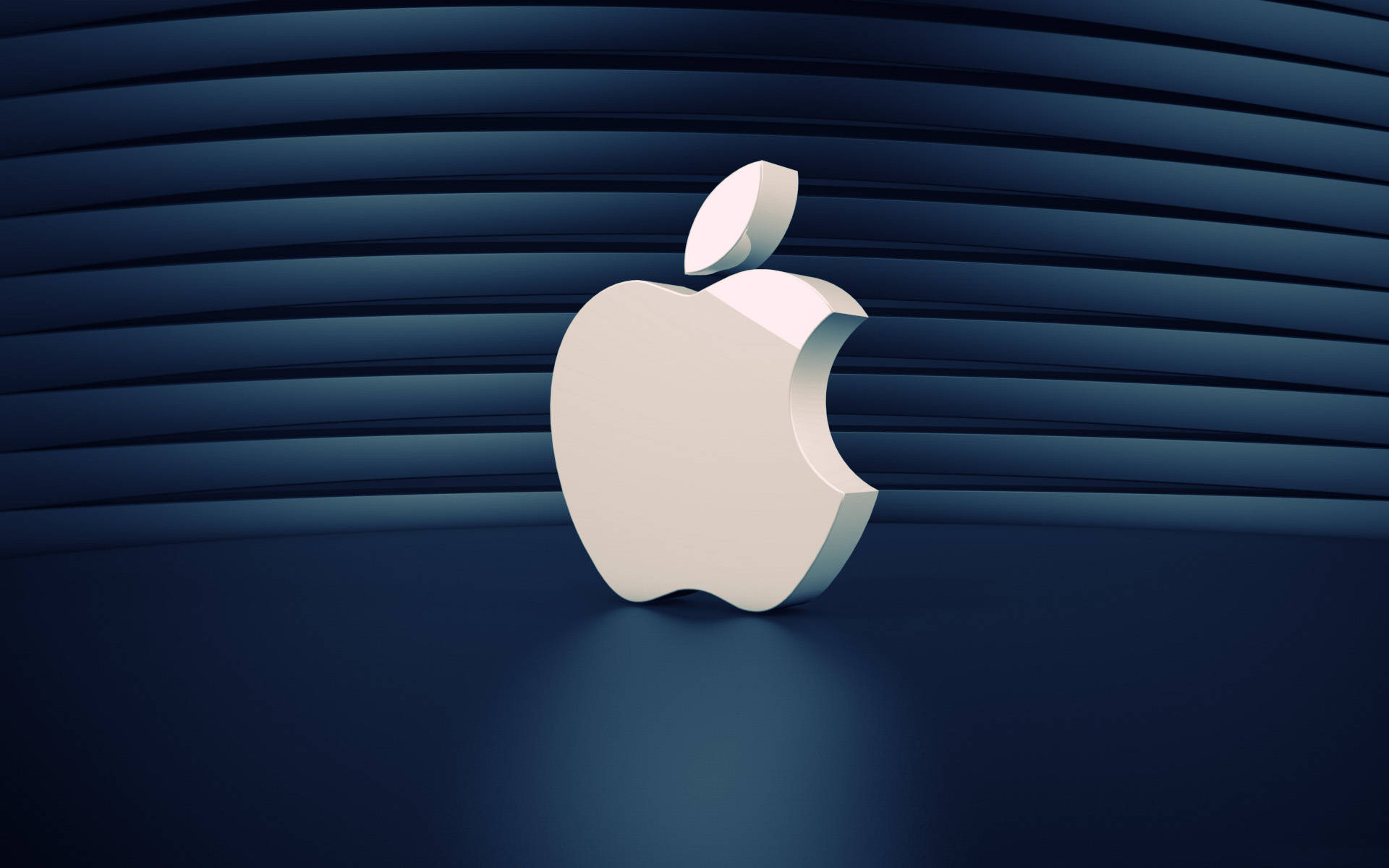 Apple logo, white Apple logo, dark blue curved surface, Full HD Desktop Wallpaper