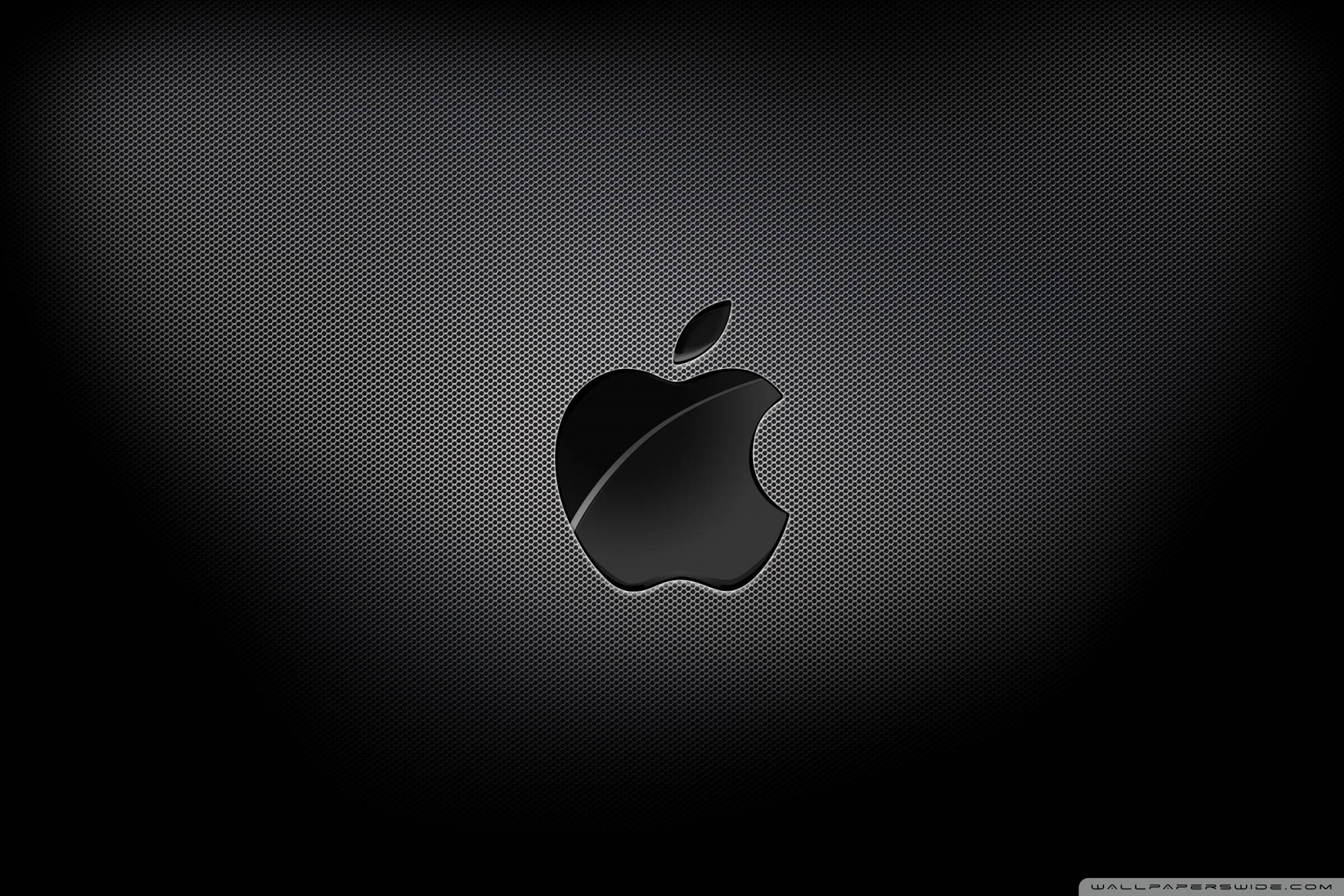 Apple Logo, 4K, black carbon texture, Full HD Desktop Wallpaper