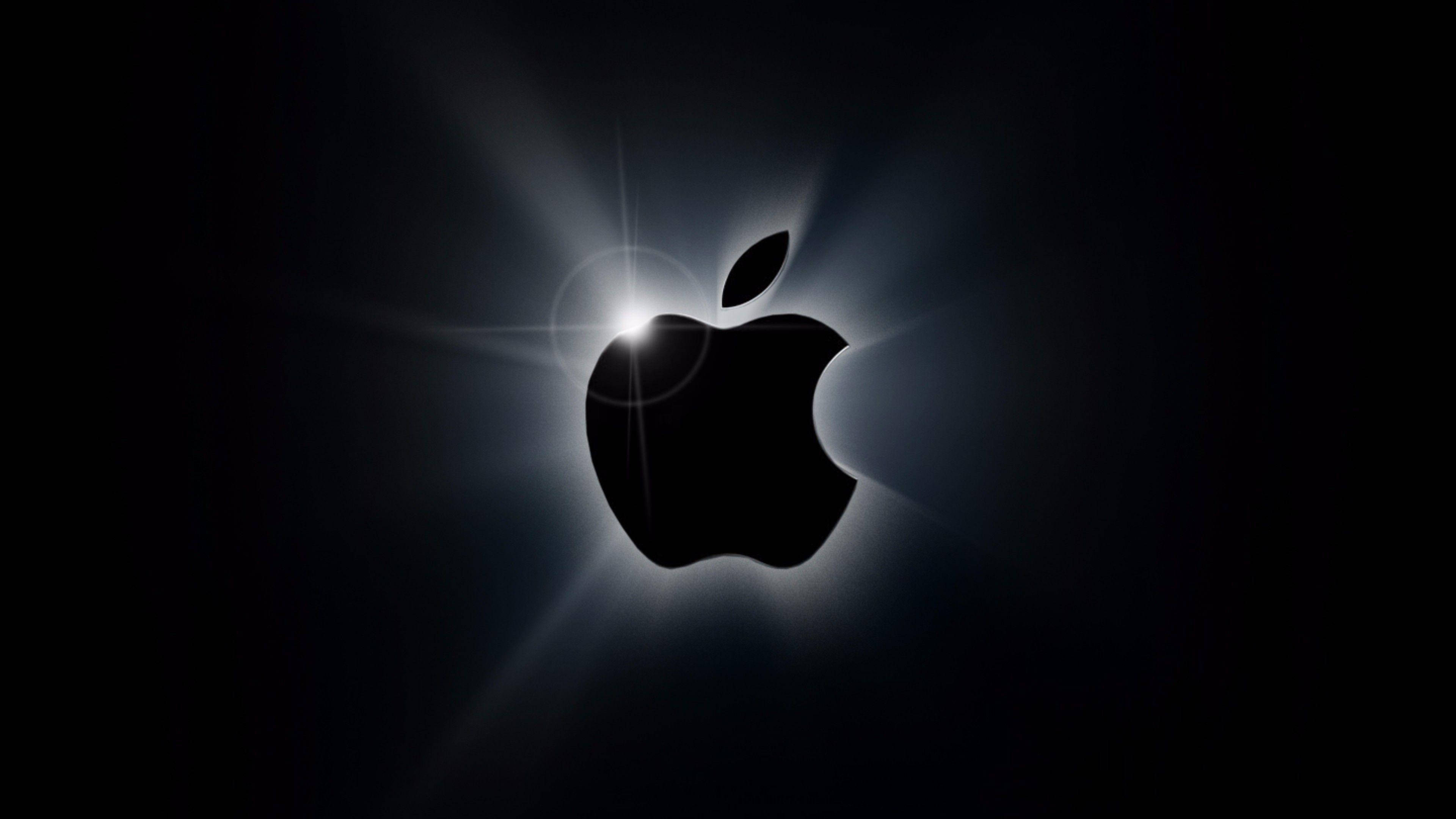 Apple logo, backlit, 4K, 4K Desktop Wallpaper