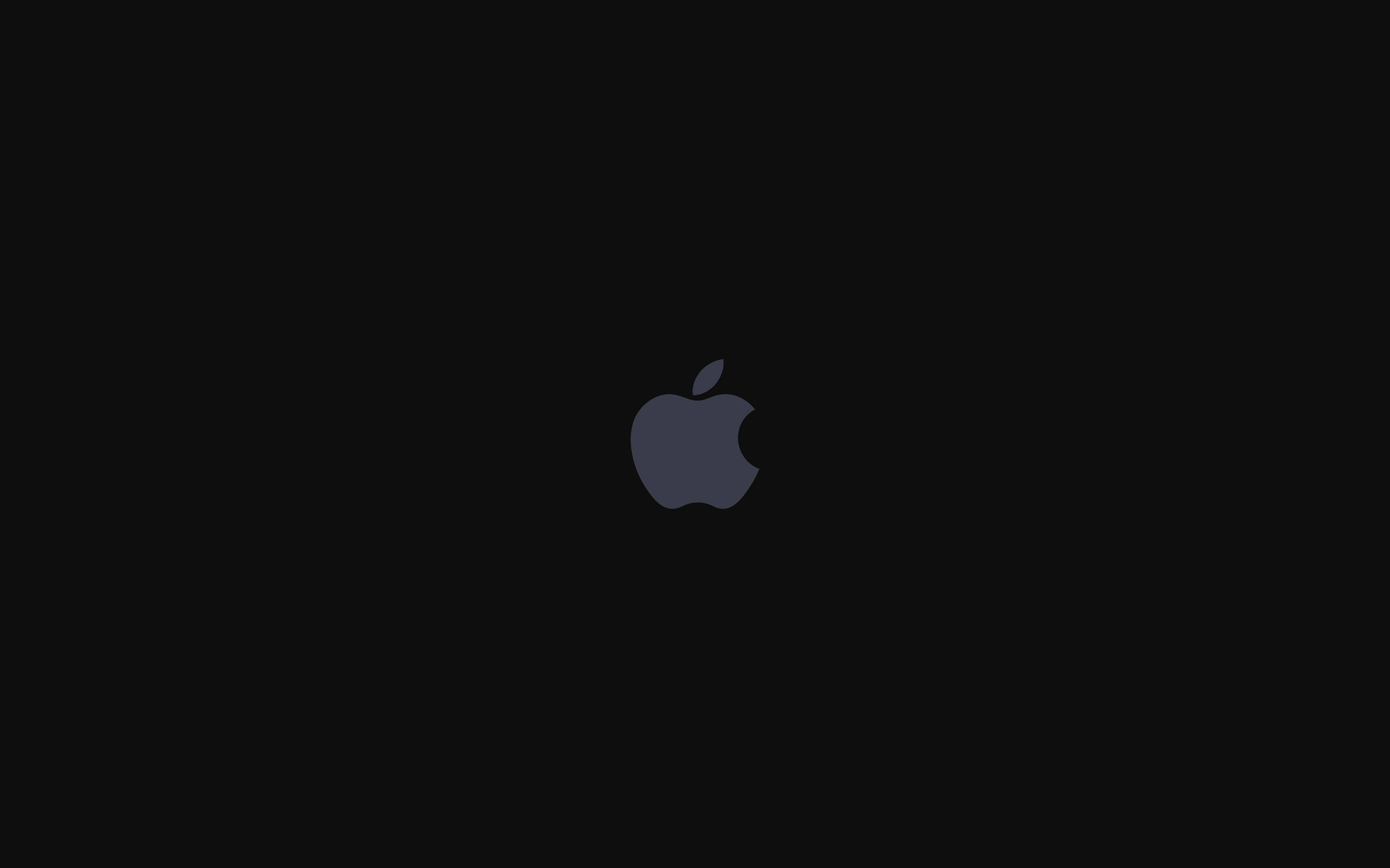 Apple Logo, gray, black background, 4K Desktop Wallpaper