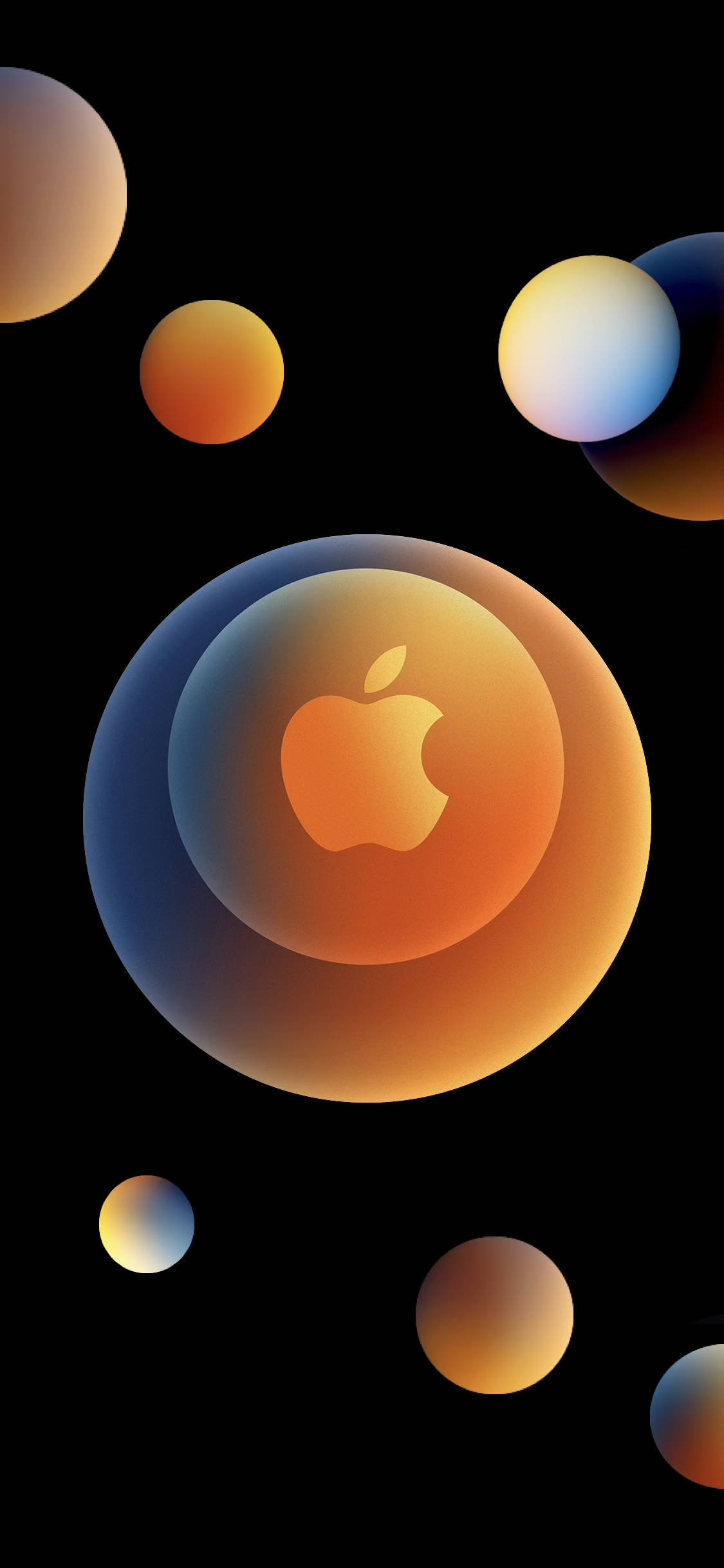 Apple Logo, glowing apple logo, gradient orb, Full HD Phone Wallpaper