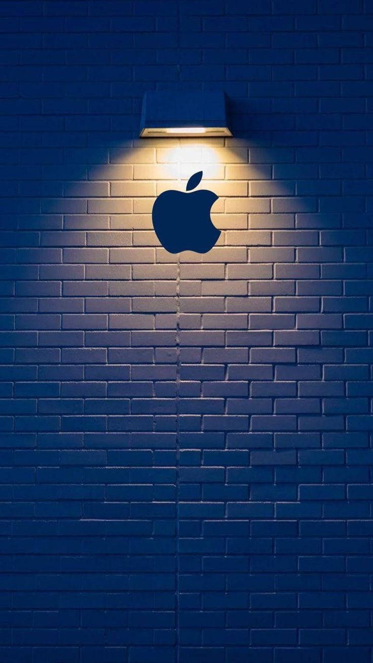 Apple Logo iPhone, glowing Apple logo silhouette, spotlight, HD Phone Wallpaper