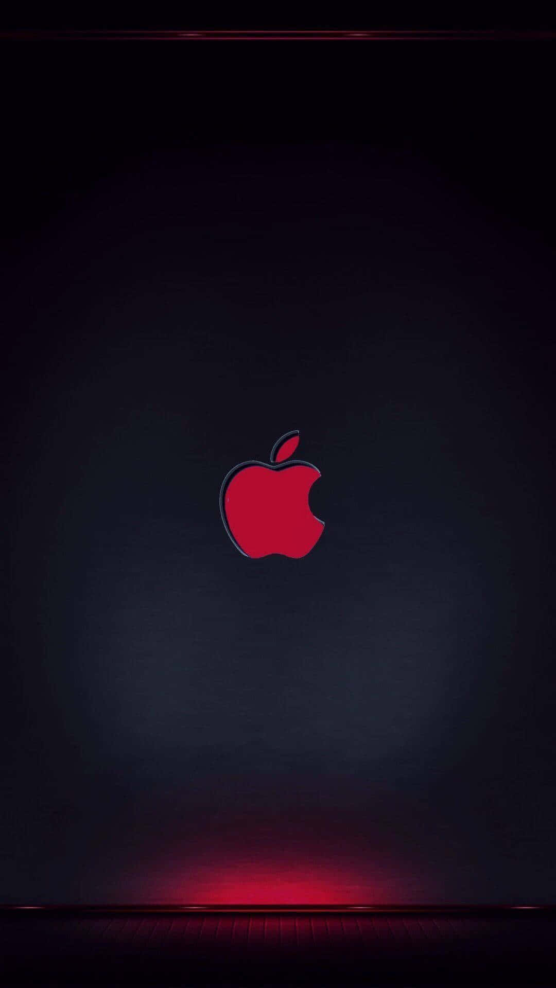 iPhone X, Apple Logo, glowing red, Full HD Phone Wallpaper