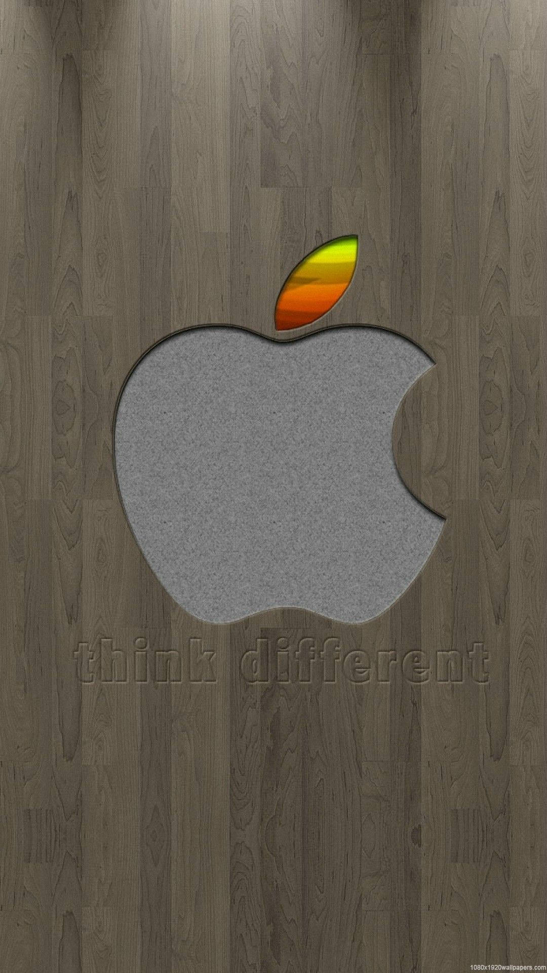 grey embossed apple logo, iPhone, gray fabric, Full HD Phone Wallpaper