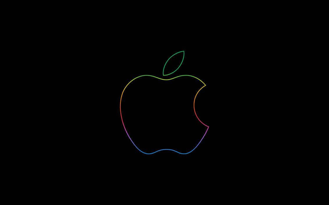 Apple Logo, 4K, rainbow, SD Desktop Wallpaper