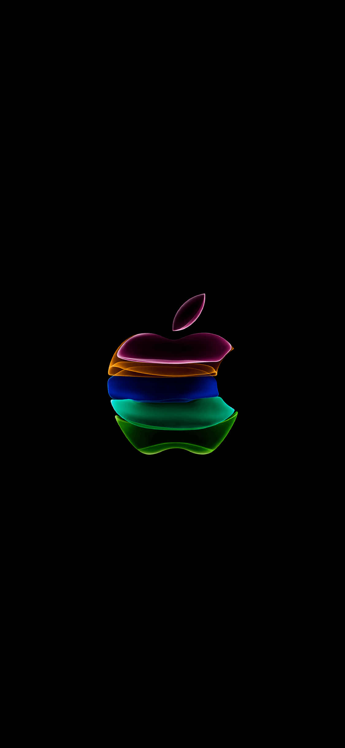 iPhone X, Apple Logo, glowing rainbow, Full HD Phone Wallpaper