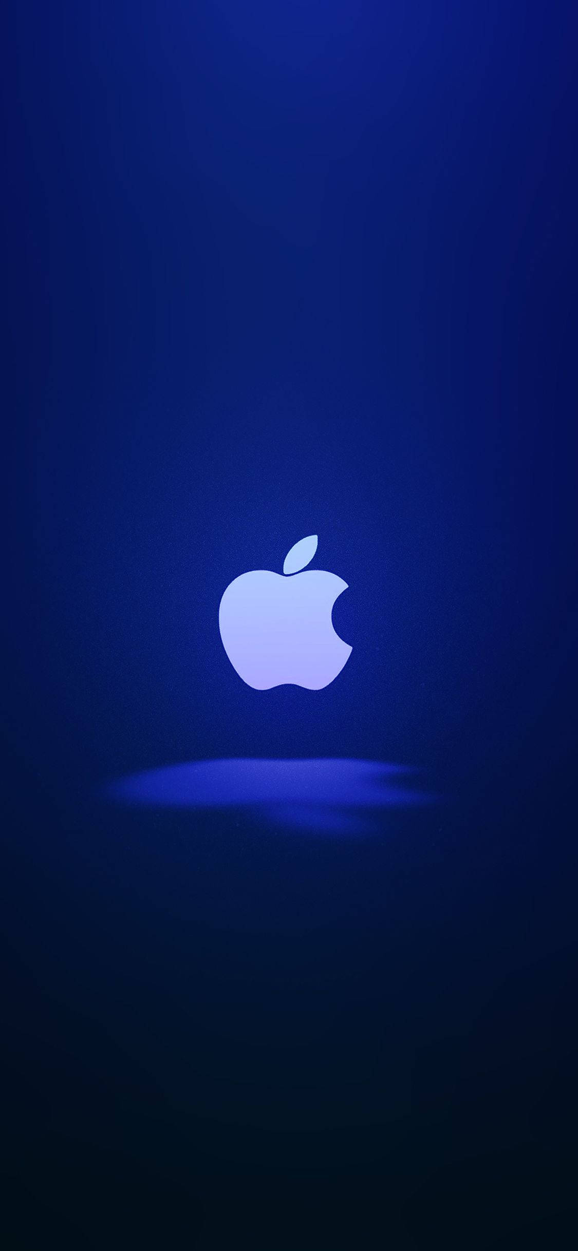Apple Logo iPhone, white lit, deep blue gradient, Full HD Phone Wallpaper