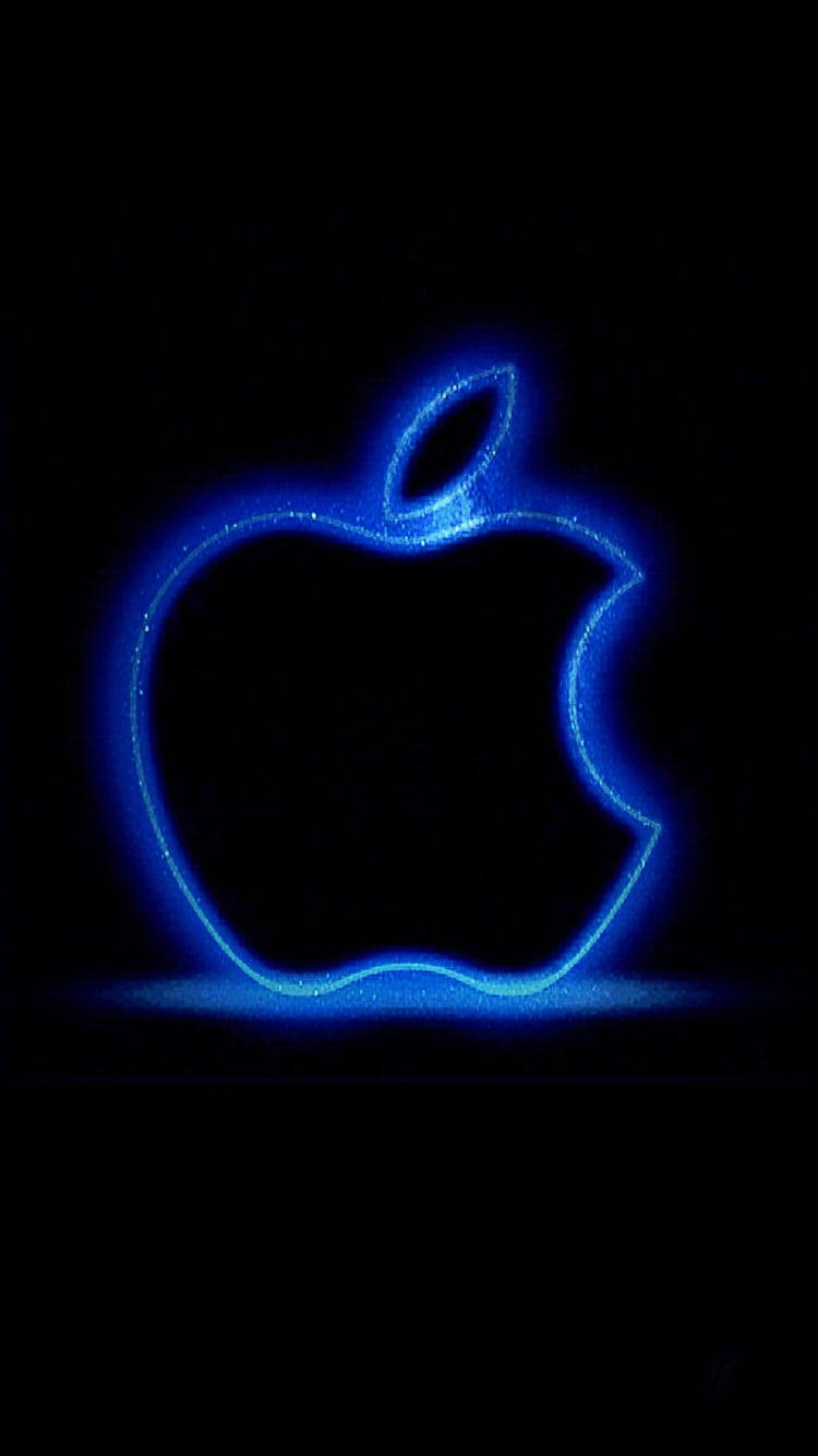 luminous blue, Apple logo, iPhone, HD Phone Wallpaper