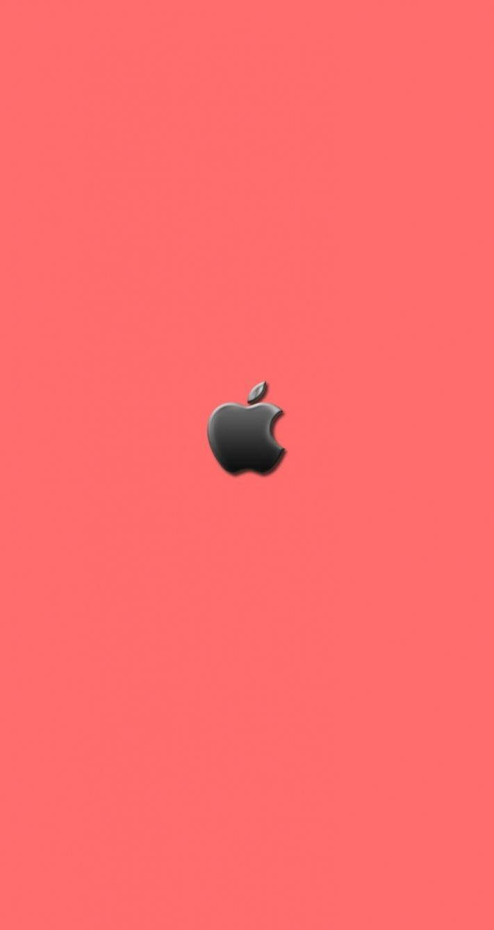 Apple Logo, pink backdrop, iOS 7, HD Phone Wallpaper