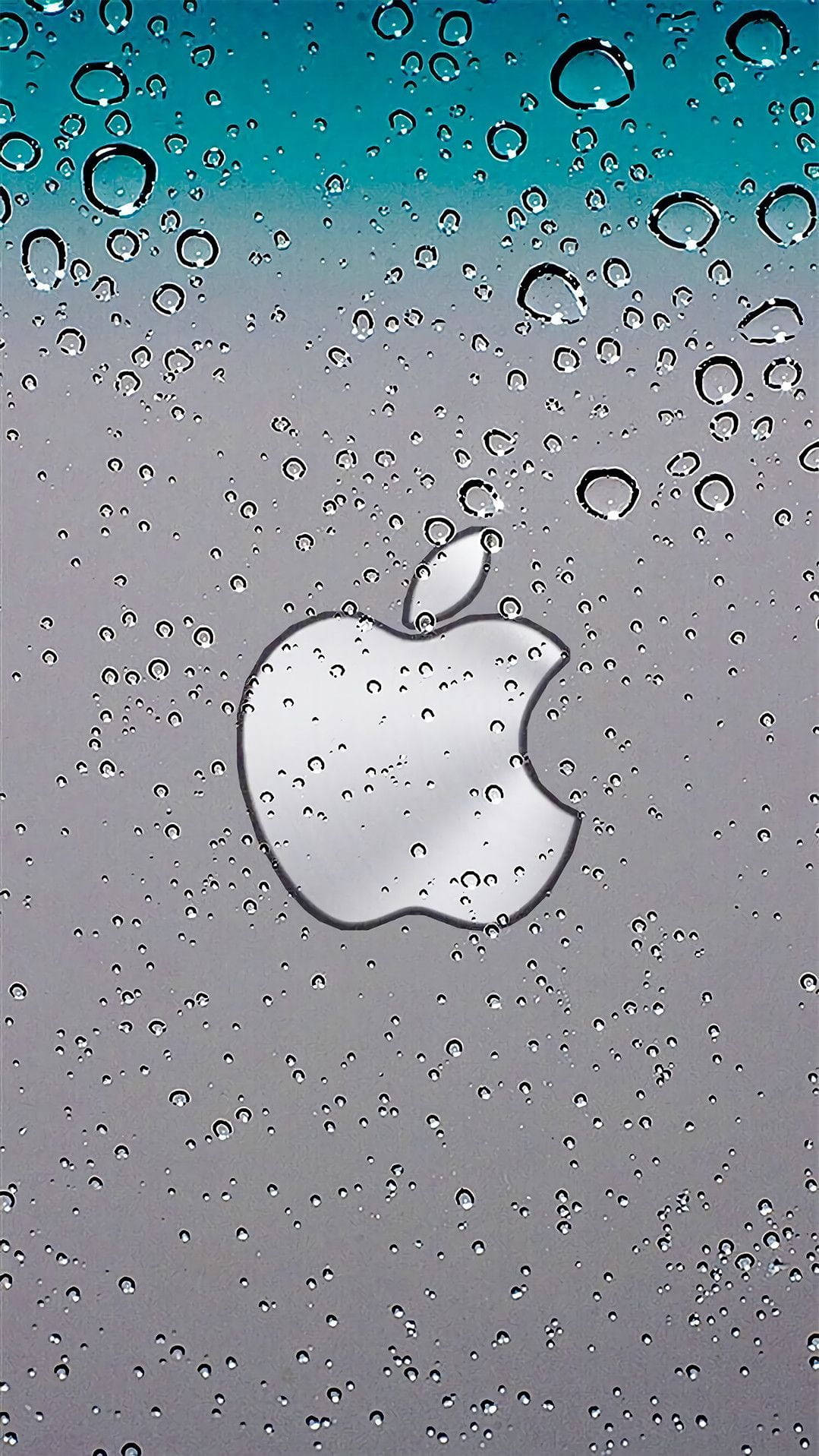 Apple Logo, water droplets, raindrops, HD Phone Wallpaper