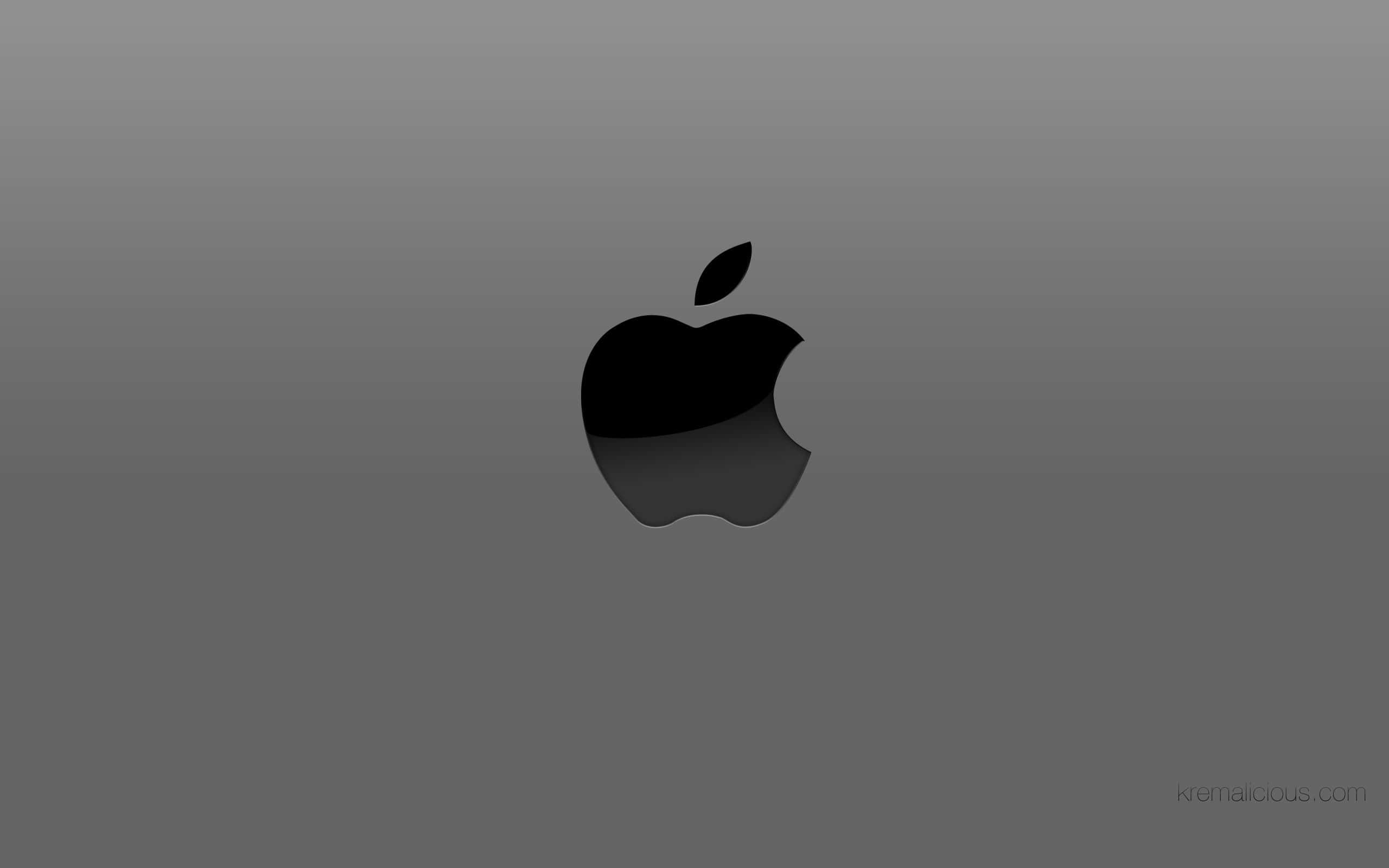 Apple Logo, black, gray, 2K Desktop Wallpaper