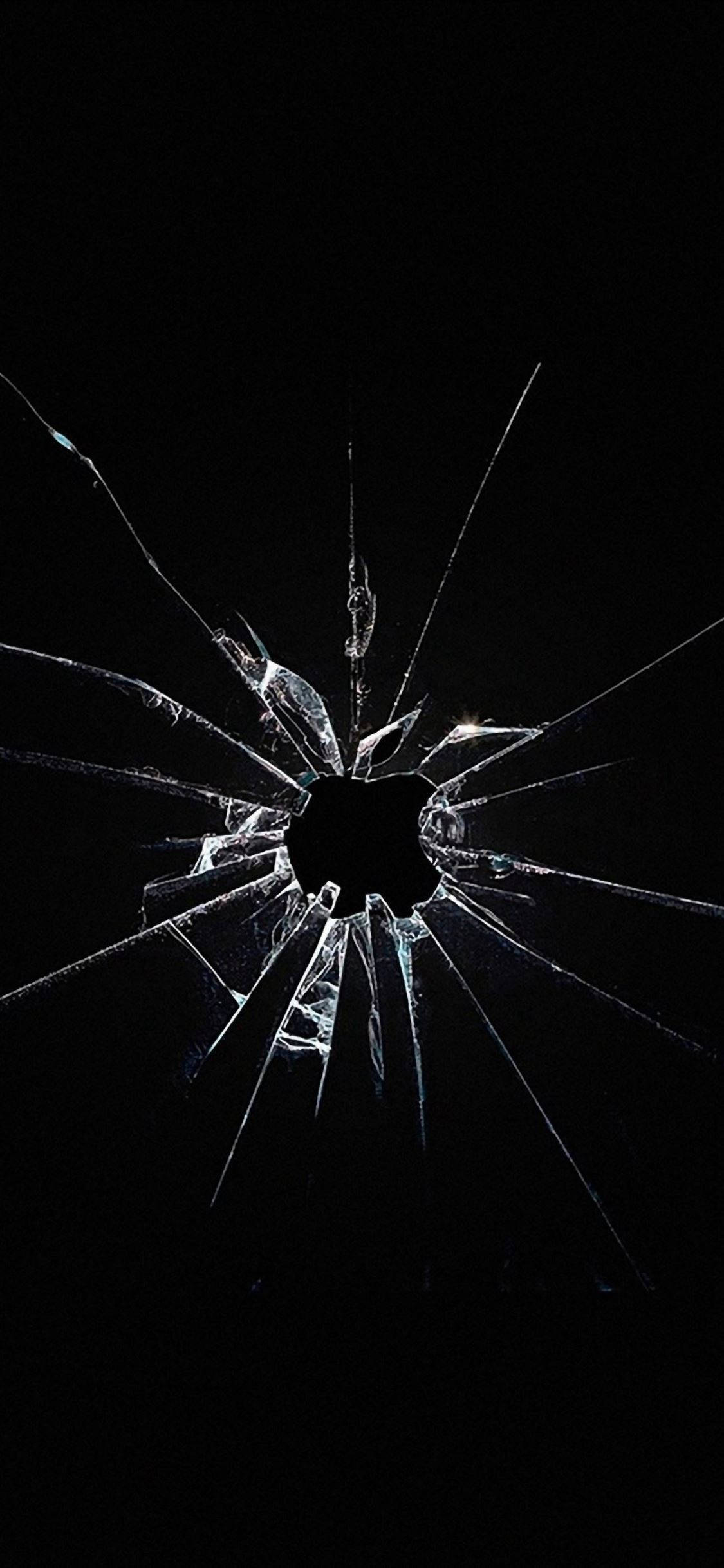 Apple Logo, broken glass, iPhone, Full HD Phone Wallpaper