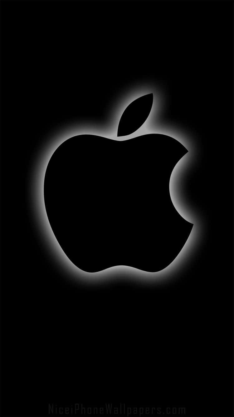 Apple Logo, black background, glowing, HD Phone Wallpaper