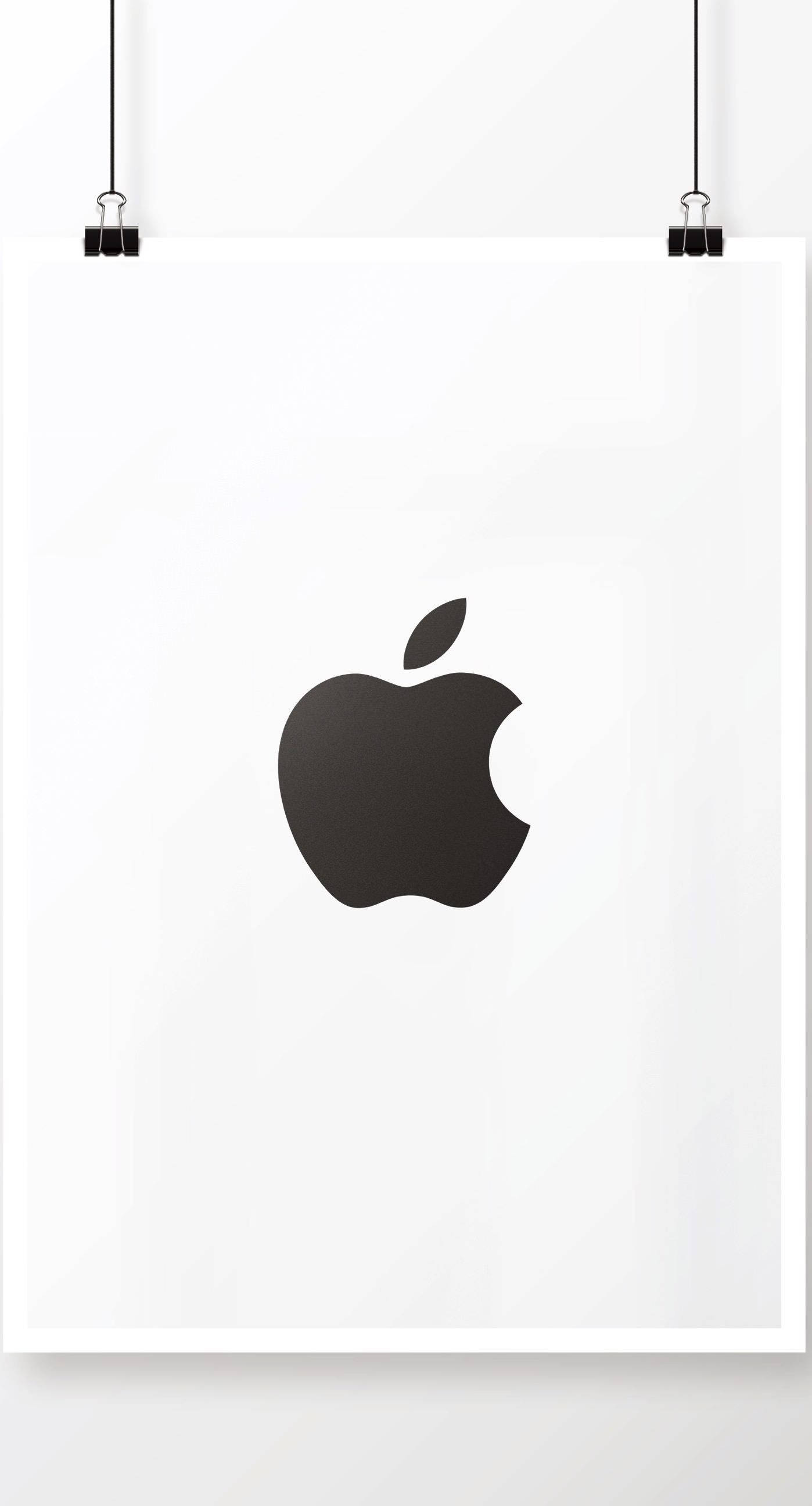 Apple Logo, black, white, 2K Phone Wallpaper