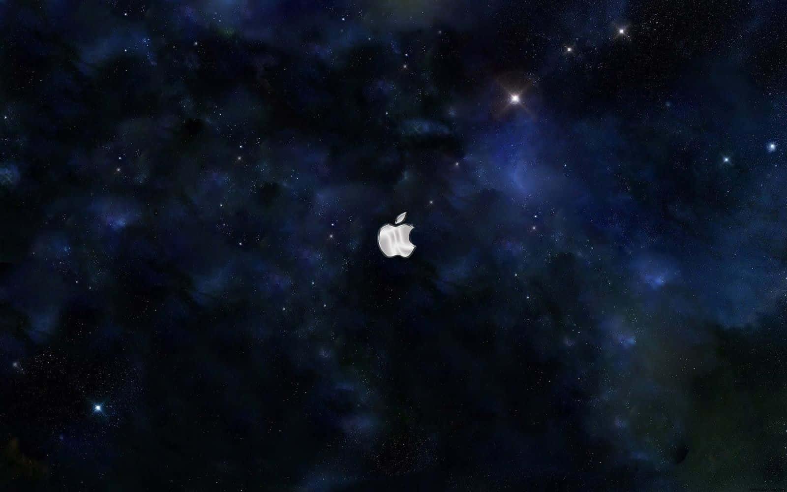 Apple Mac Desktop, Apple logo, deep blue starry nebula, HD Desktop Wallpaper