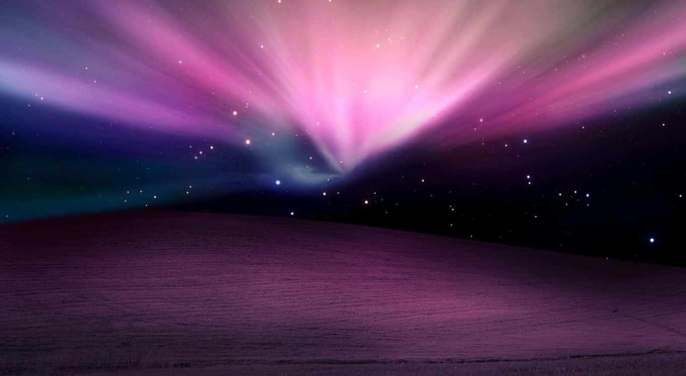 Apple Mac Desktop, Aurora Sky, pink and purple aurora rays, HD Desktop Wallpaper
