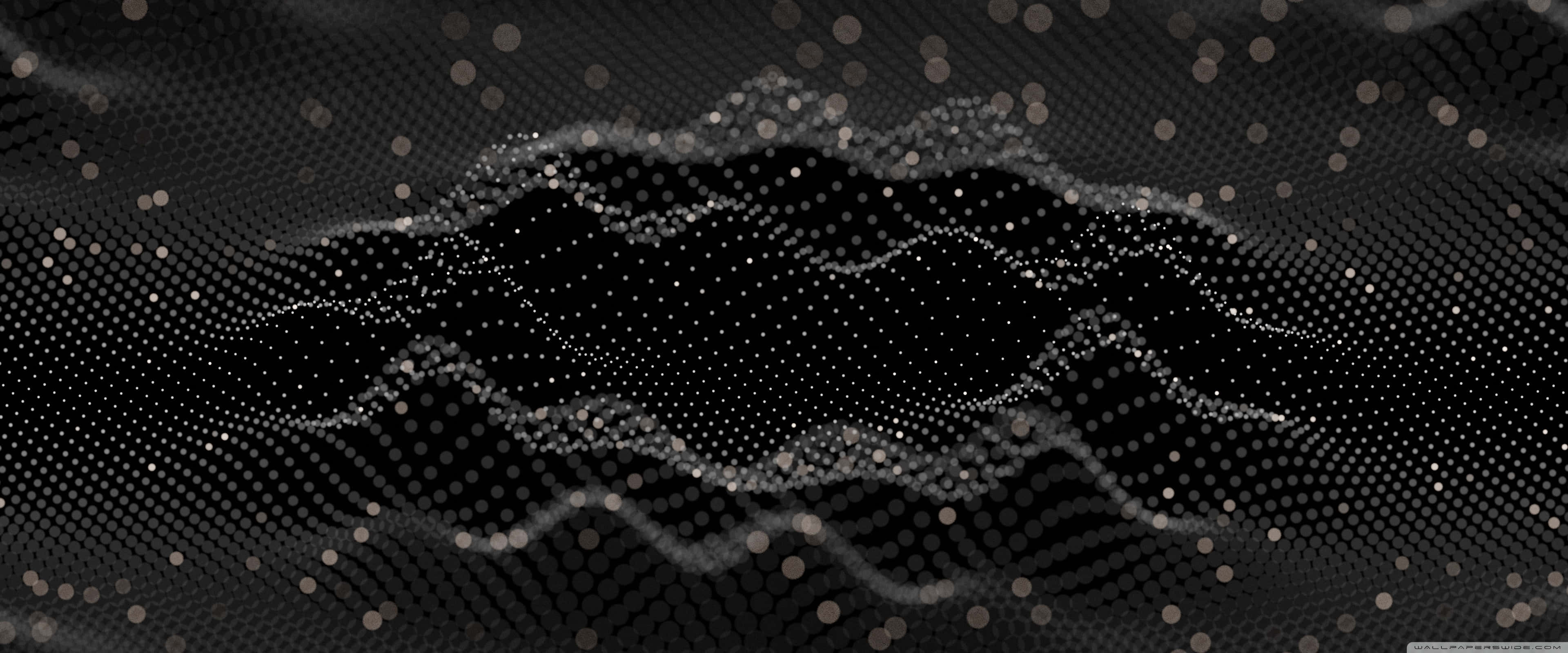 Apple Orchard, sleek black, glowing dots, 4K Desktop Wallpaper