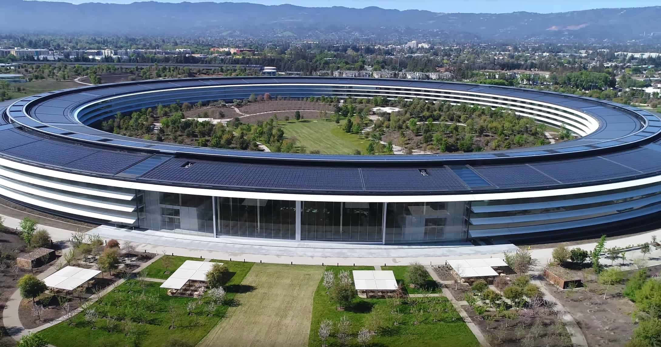 Apple Park, circular building, solar panels, Full HD Desktop Wallpaper