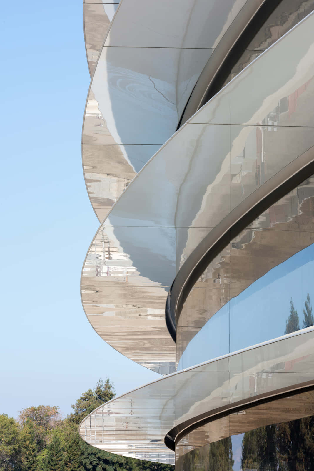 Apple Park, curved glass architecture, sky, HD Phone Wallpaper
