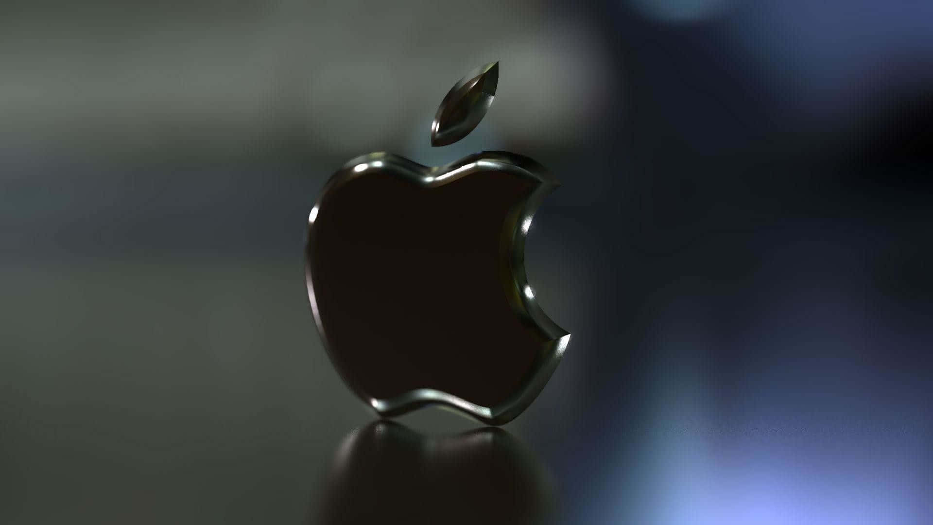 Apple logo, bite mark, leaf, Full HD Desktop Wallpaper