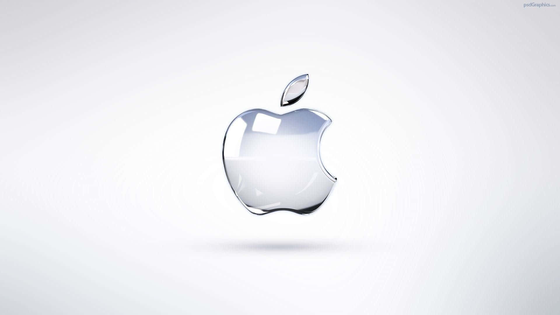 Apple, glass Apple logo, soft white gradient background, Full HD Desktop Wallpaper