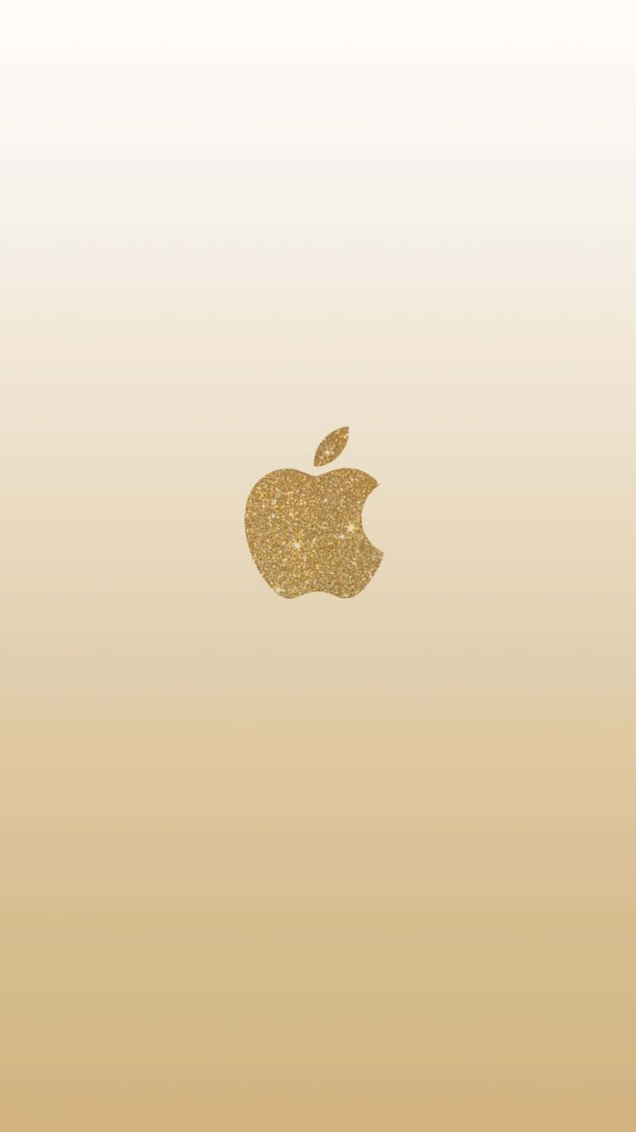 Apple logo, gold, gradient beige background, HD Phone Wallpaper