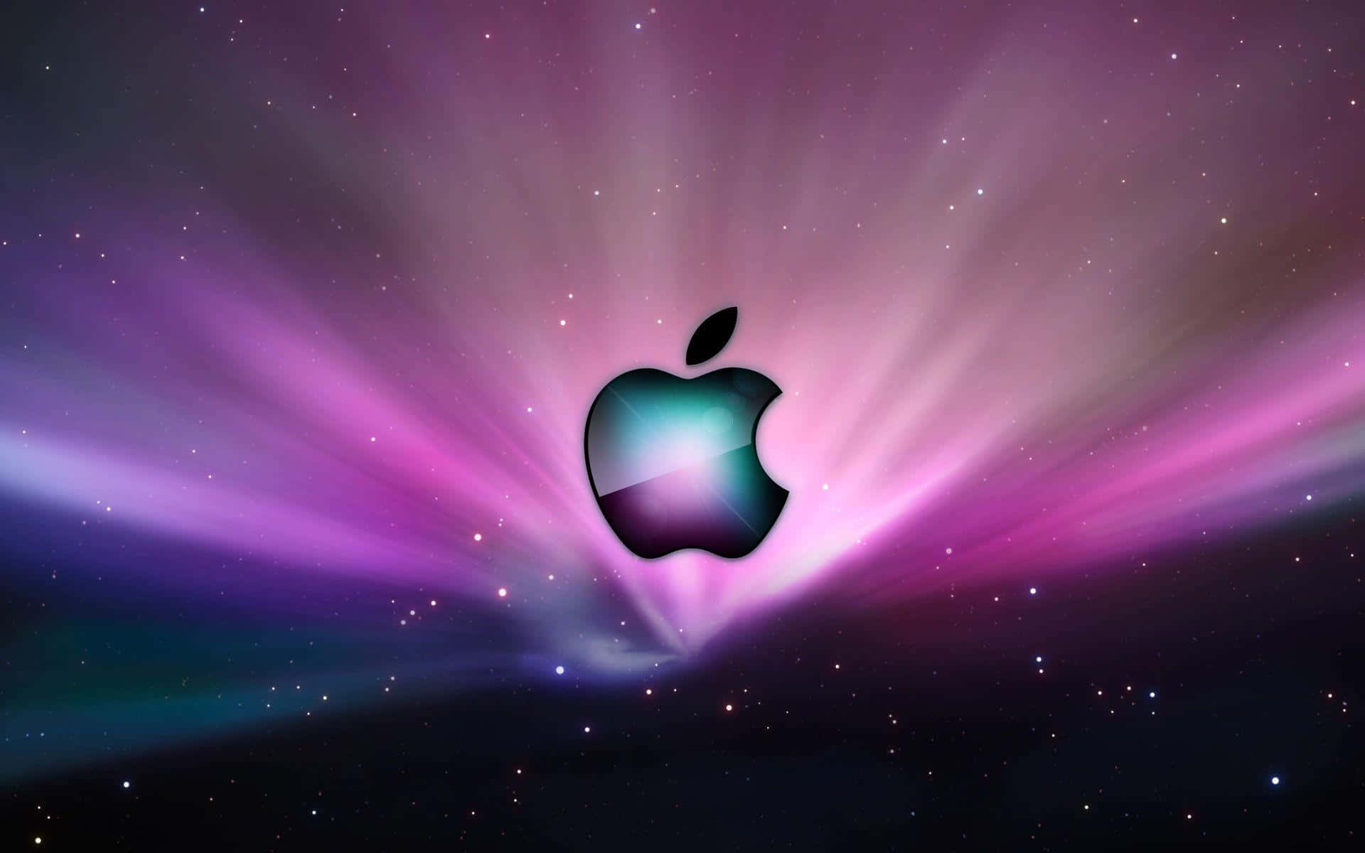 Apple logo, vibrant purple, teal, Full HD Desktop Wallpaper