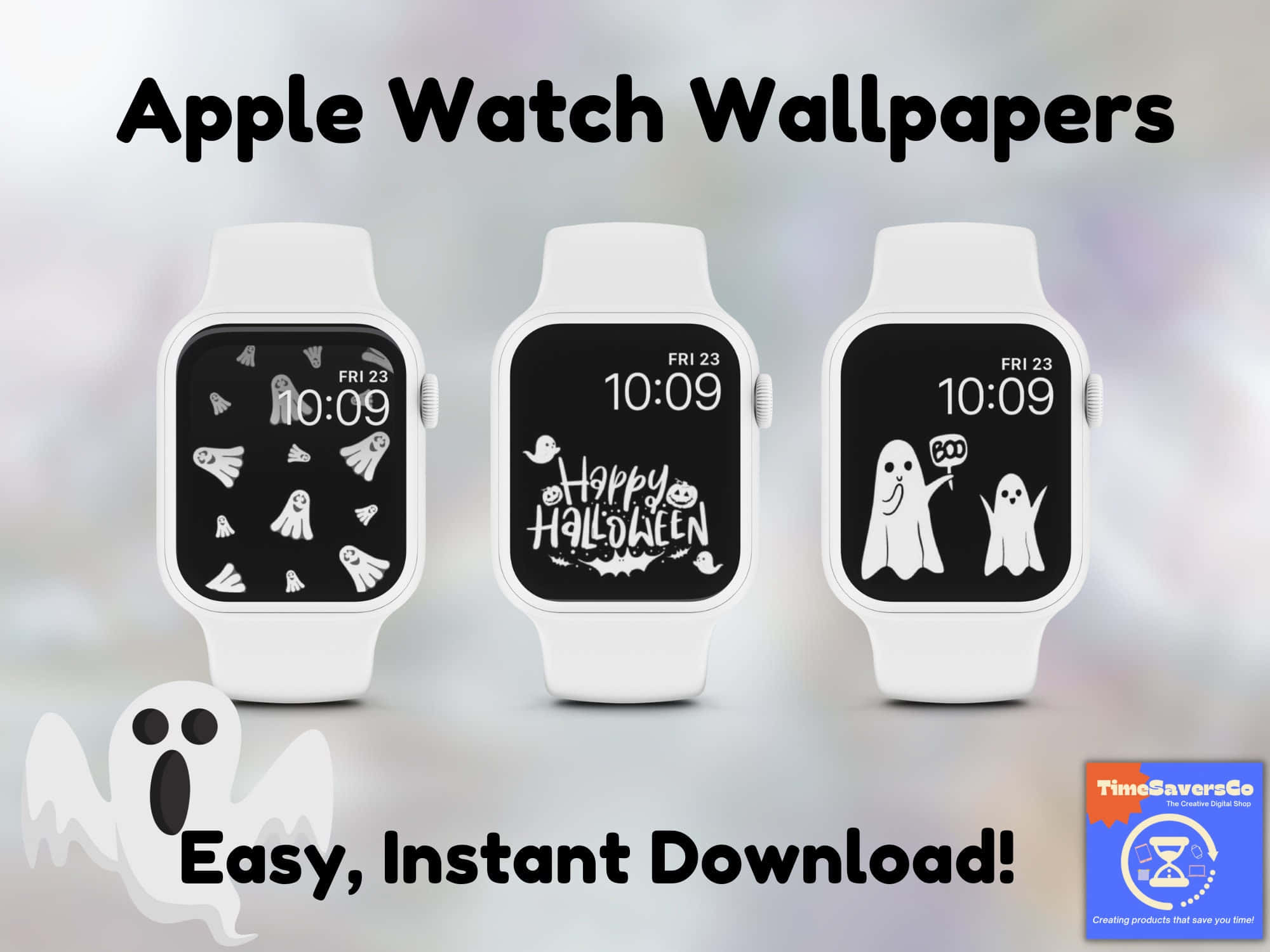 Apple Watch, Halloween-themed wallpapers, ghosts, Full HD Desktop Wallpaper