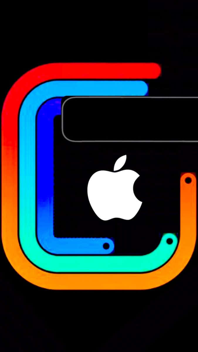 Apple Watch, neon gradient, letter C, SD Phone Wallpaper