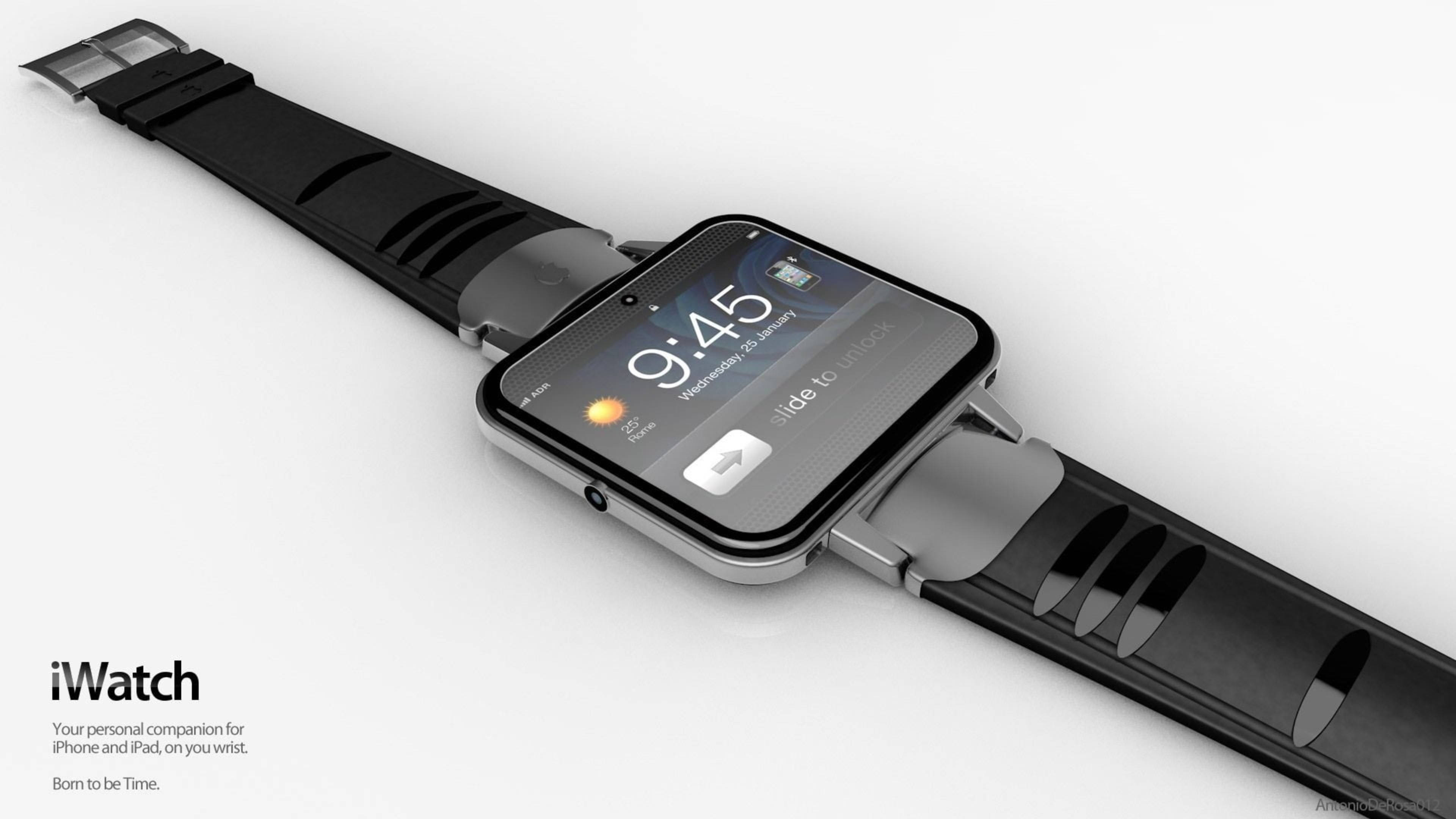 Apple Watch, thinner bezel, black, 4K Desktop Wallpaper