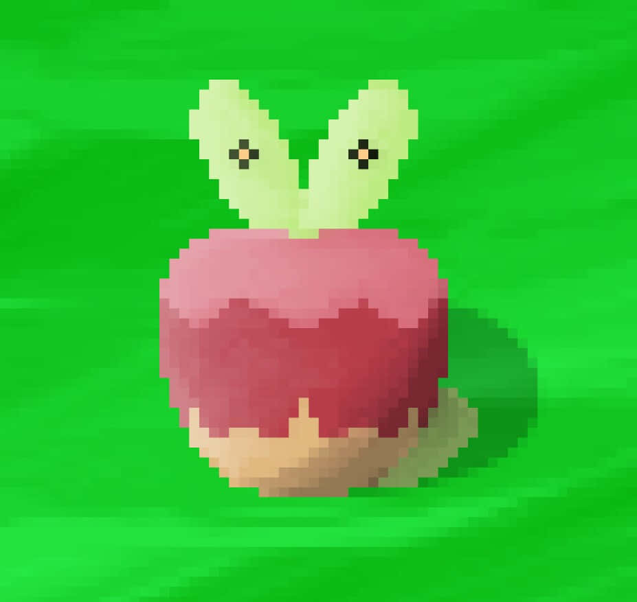 Applin, pixel art, red apple, SD Desktop Wallpaper