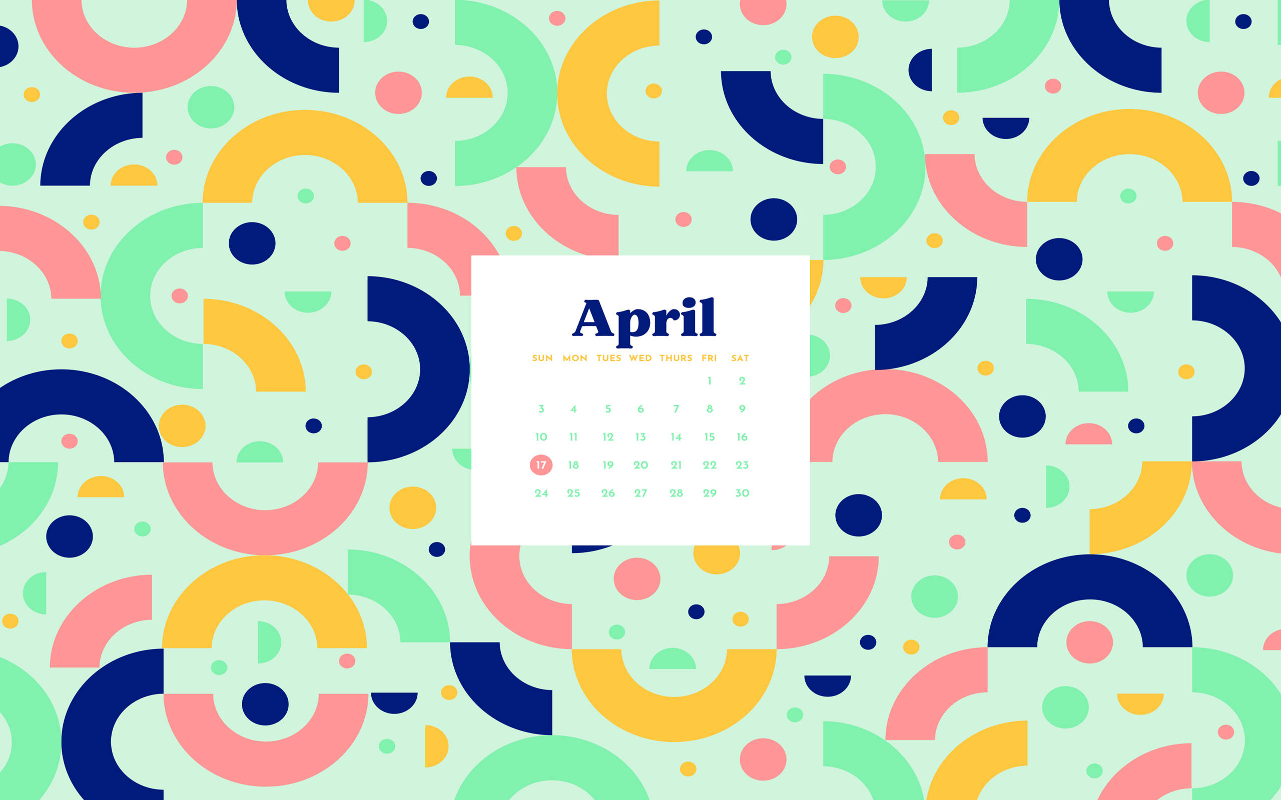 colorful pattern, April 2022 Calendar, pastel arcs, 2K Desktop Wallpaper
