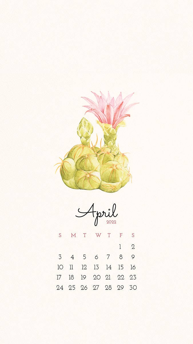 pink green fruit, April 2022 calendar, watercolor illustration, SD Phone Wallpaper