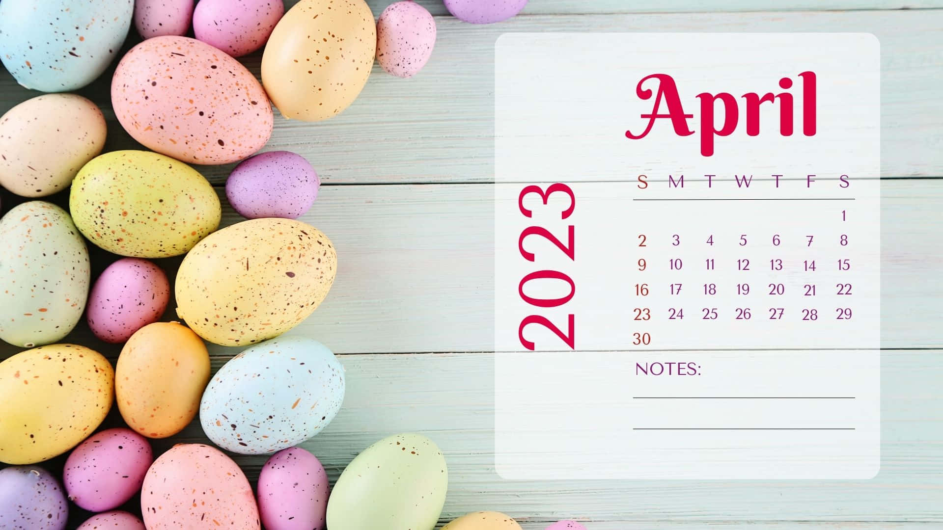 Easter eggs, 2023 April calendar, pastel speckled, Full HD Desktop Wallpaper