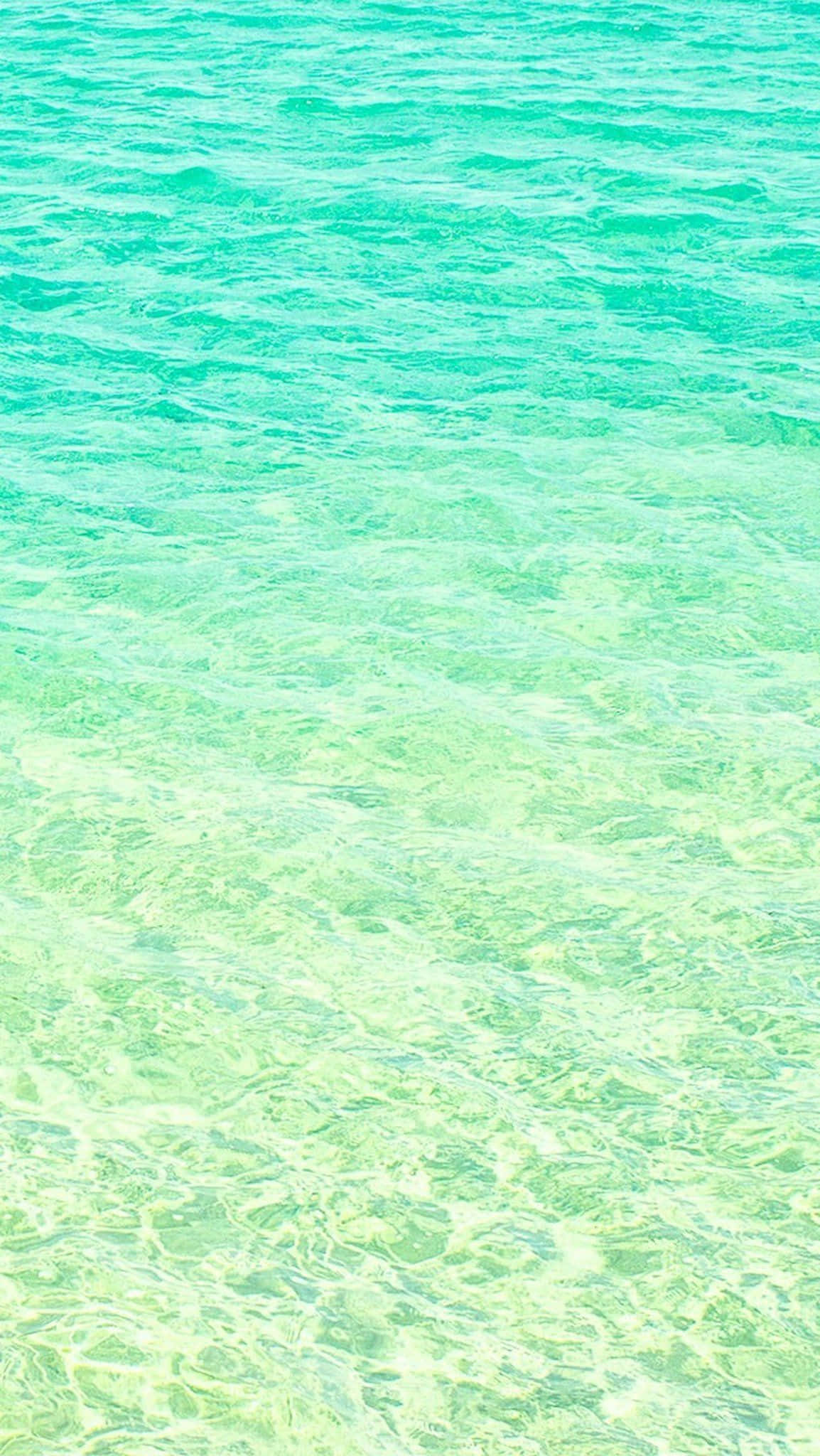 Aqua Green, turquoise ocean waves, sandy bottom, Full HD Phone Wallpaper