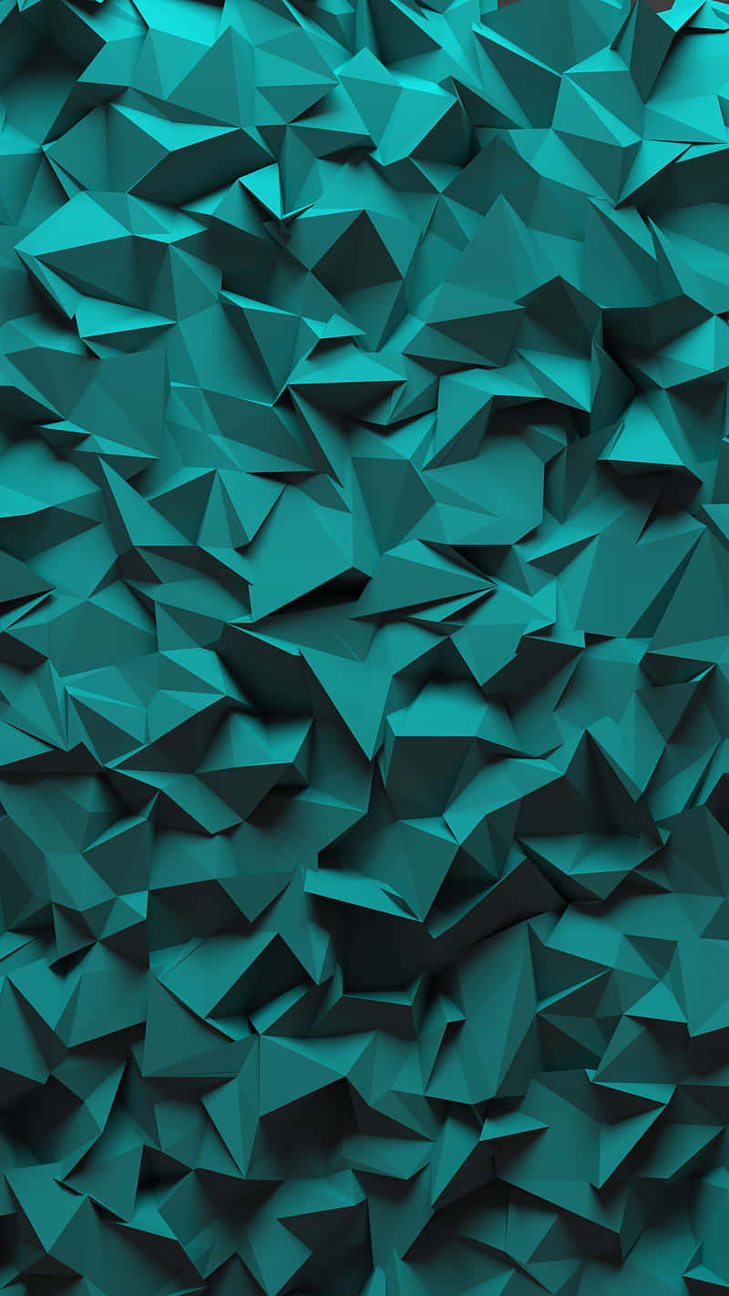 Aqua Green, teal, low-poly geometric, HD Phone Wallpaper