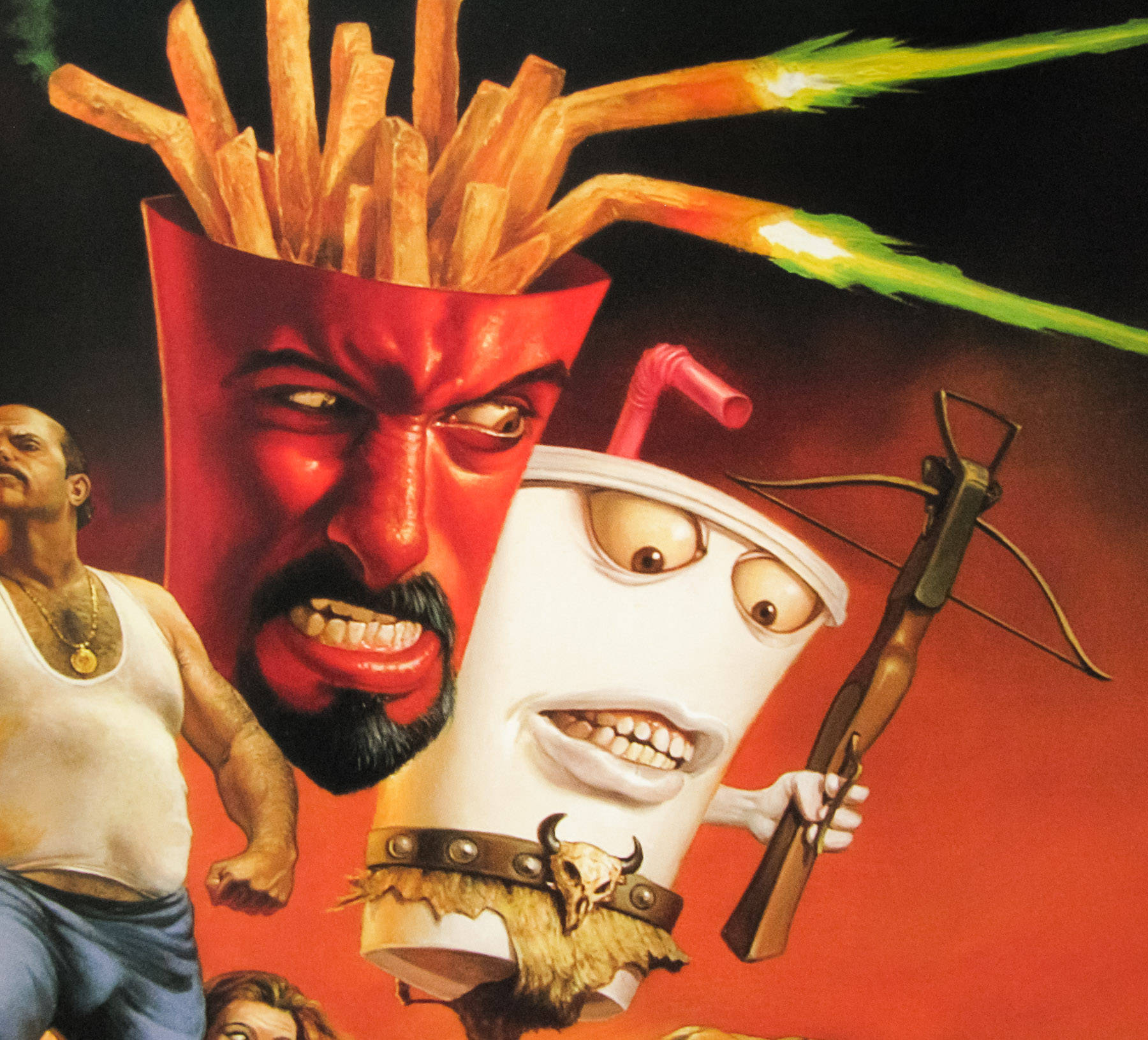 Aqua Teen Hunger Force, red-faced french fry container, white cup with straw, HD Desktop Wallpaper