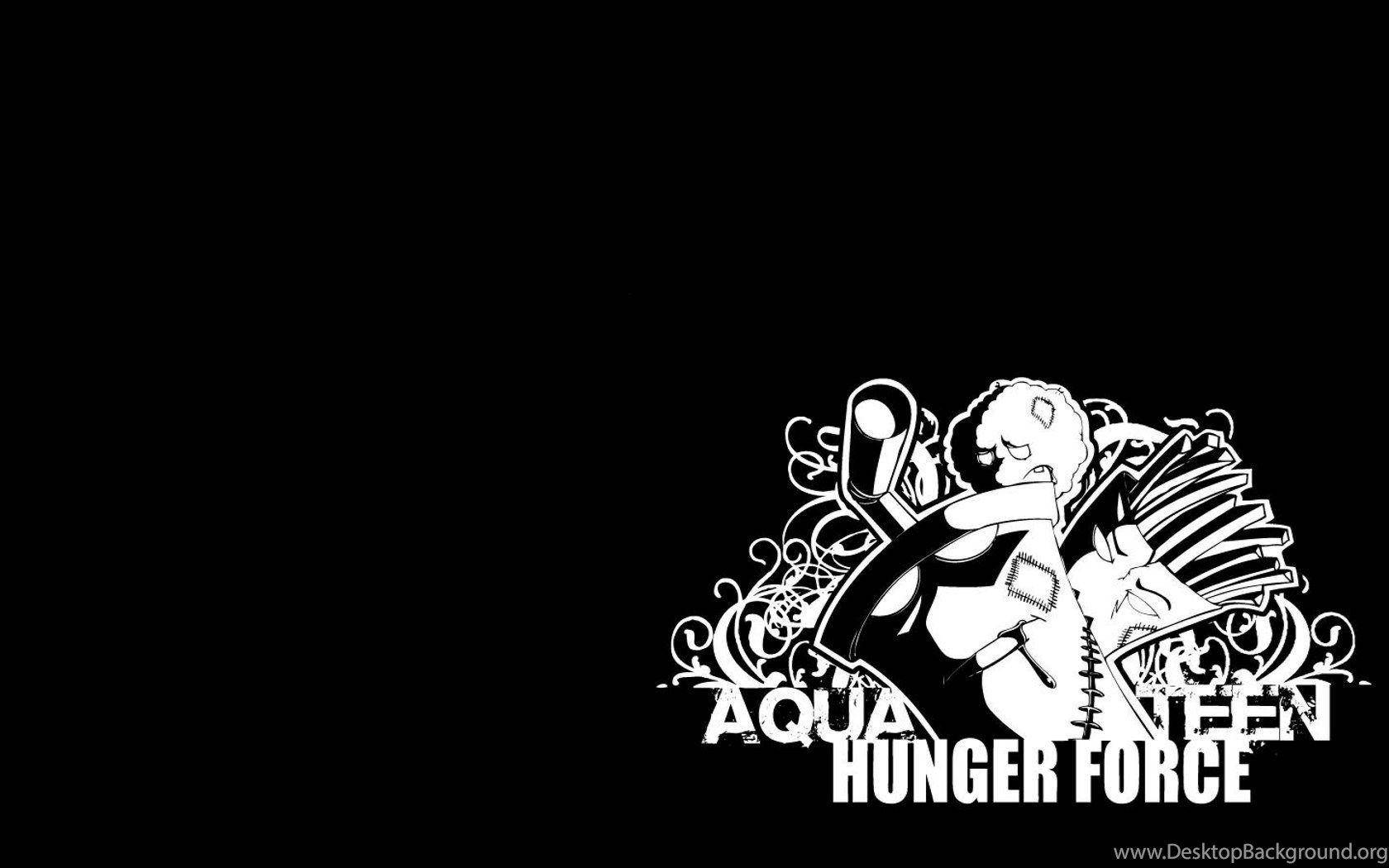 Aqua Teen Hunger Force, black and white illustration, solid black background, HD Desktop Wallpaper