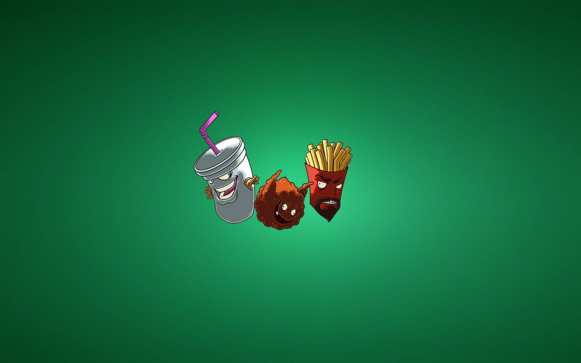 Aqua Teen Hunger Force, green aesthetic, soda cup, Full HD Desktop Wallpaper