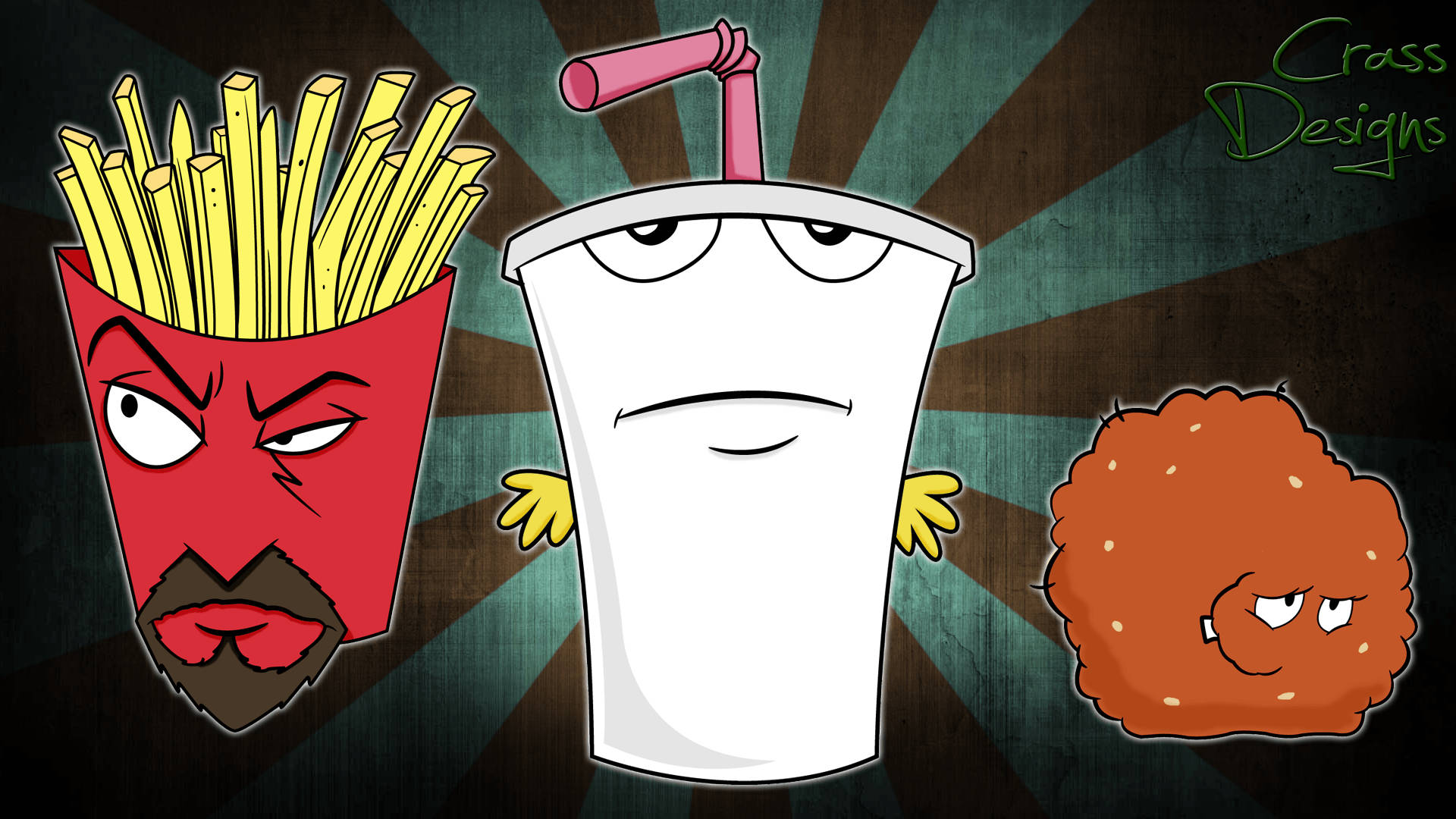 Aqua Teen Hunger Force, fries box, soda cup, Full HD Desktop Wallpaper