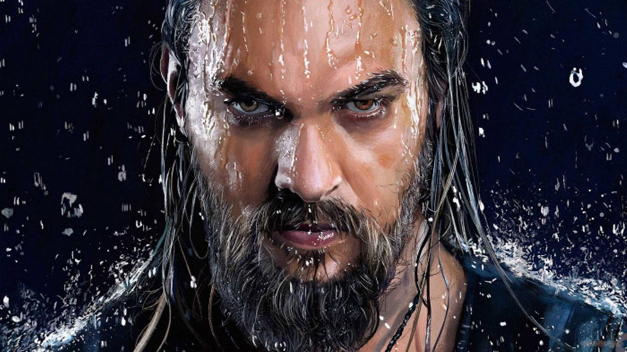 Aquaman Movie, bearded man, wet hair, SD Desktop Wallpaper