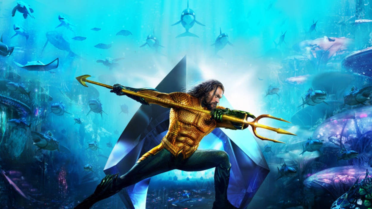 Aquaman, trident, golden armor, SD Desktop Wallpaper