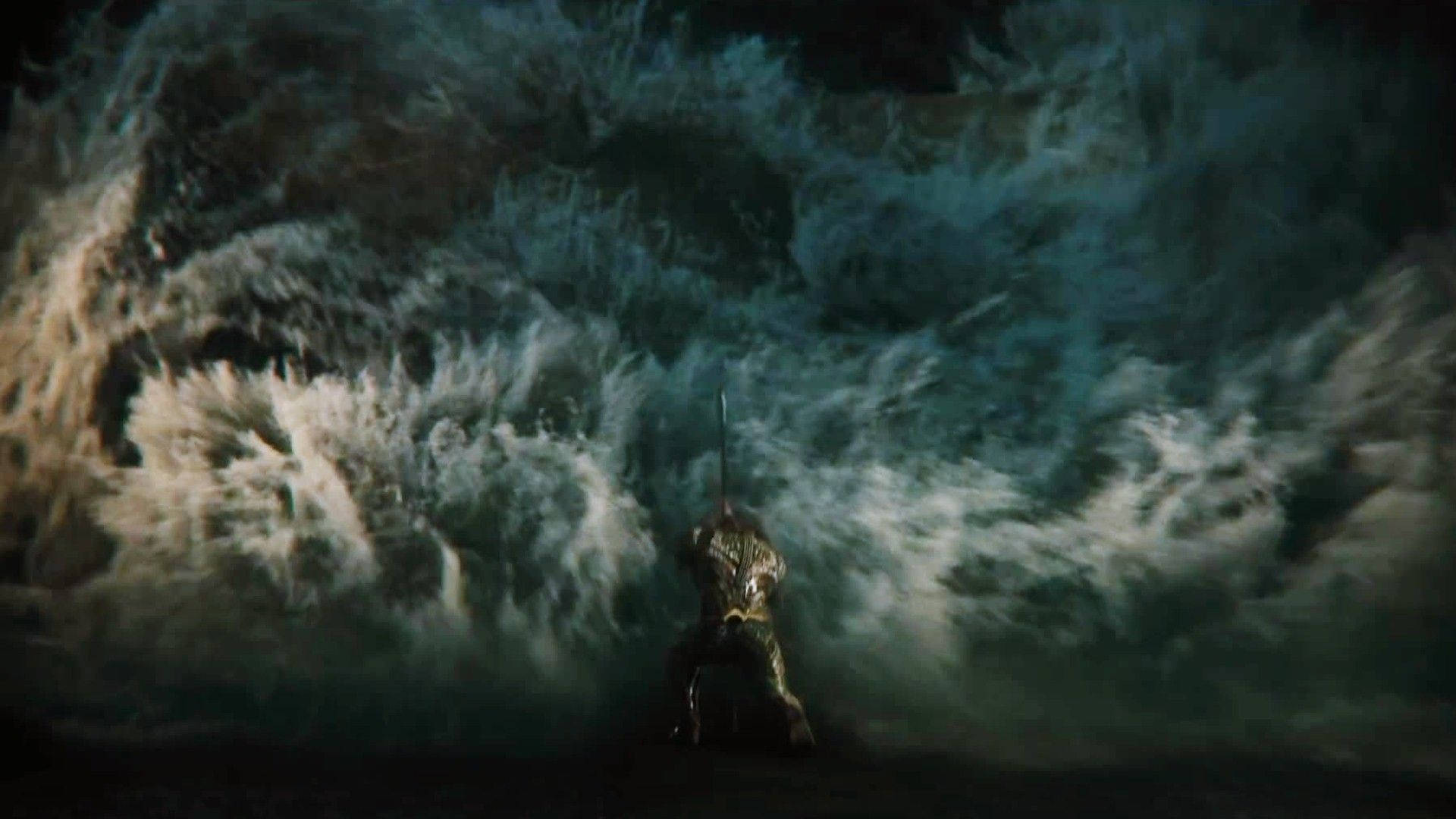 Aquaman, towering crashing wave, dark stormy ocean, Full HD Desktop Wallpaper